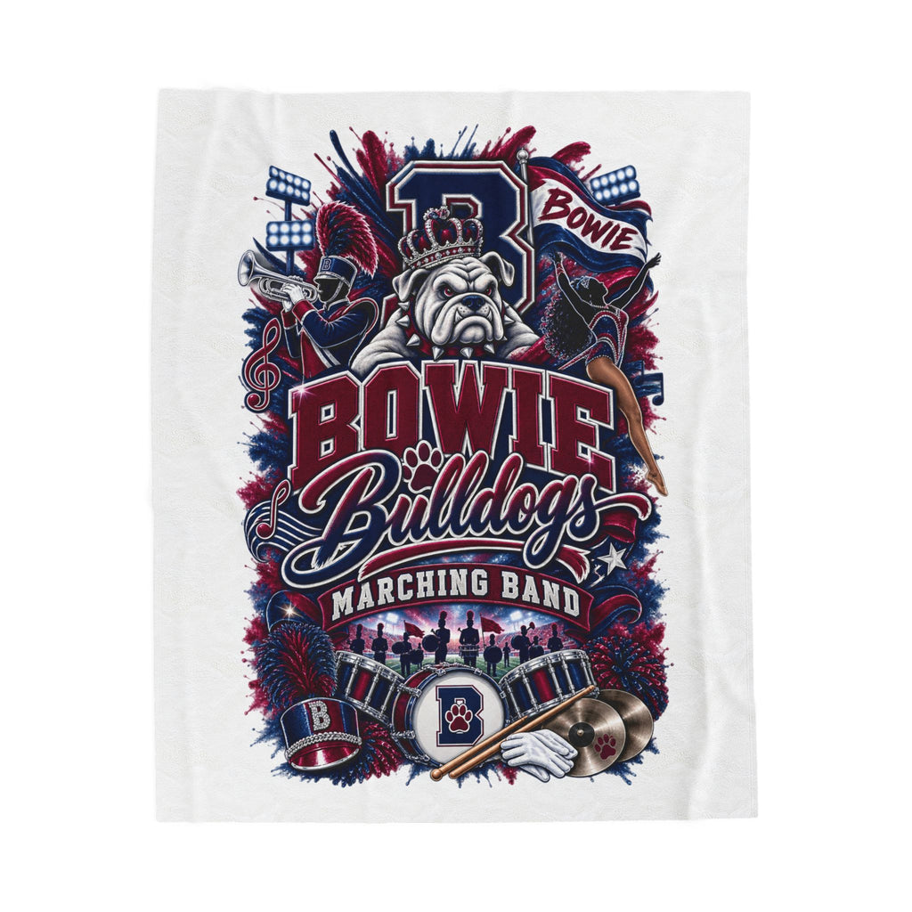 Velveteen Plush Blanket – Bowie Bulldogs Marching Band Plush Throw