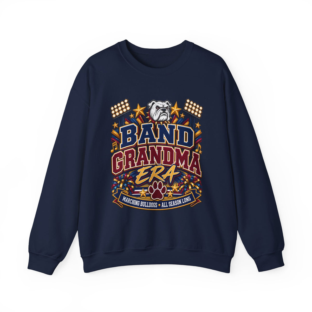 Band Grandma Era Sweatshirt — Bulldog Marching Band Support Crewneck