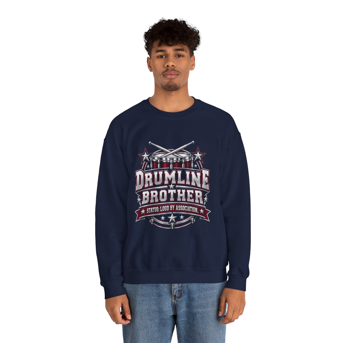 Drumline Brother Crewneck Sweatshirt — Marching Band Drum Major Gift