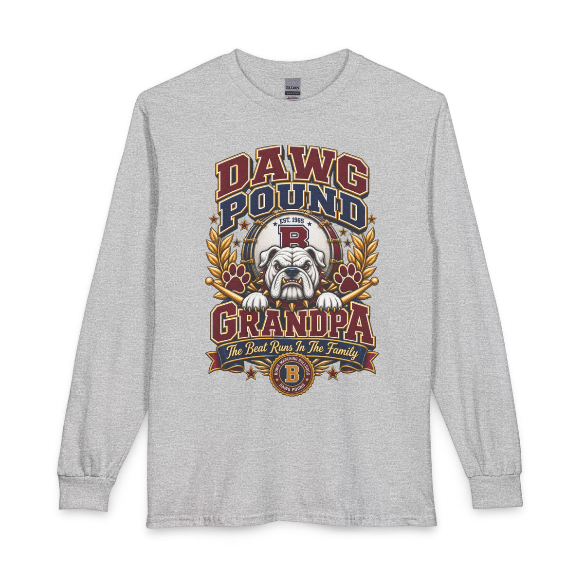 Dawg Pound Grandpa Long Sleeve Tee – Vintage Football Bulldog Design