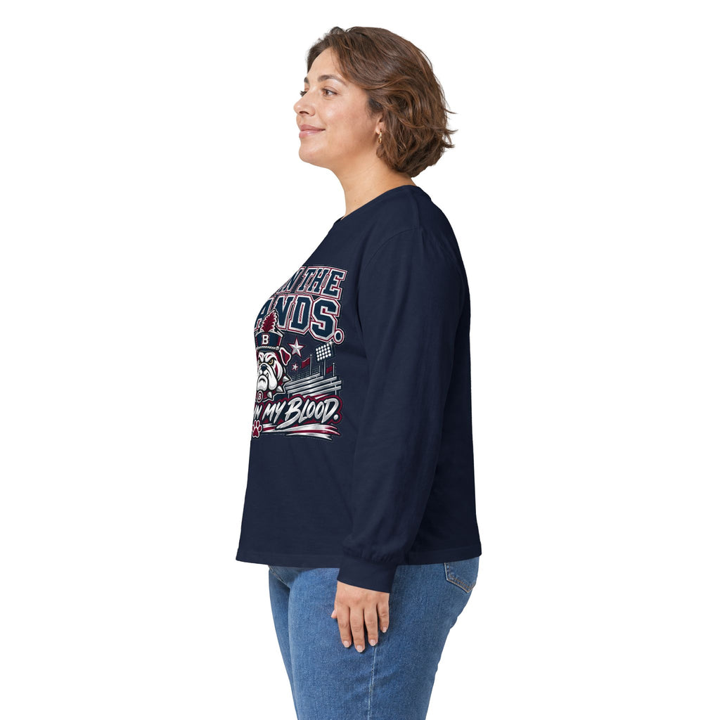 Bulldog In My Blood Long Sleeve Tee — 'Sis In The Stands' Fan Shirt