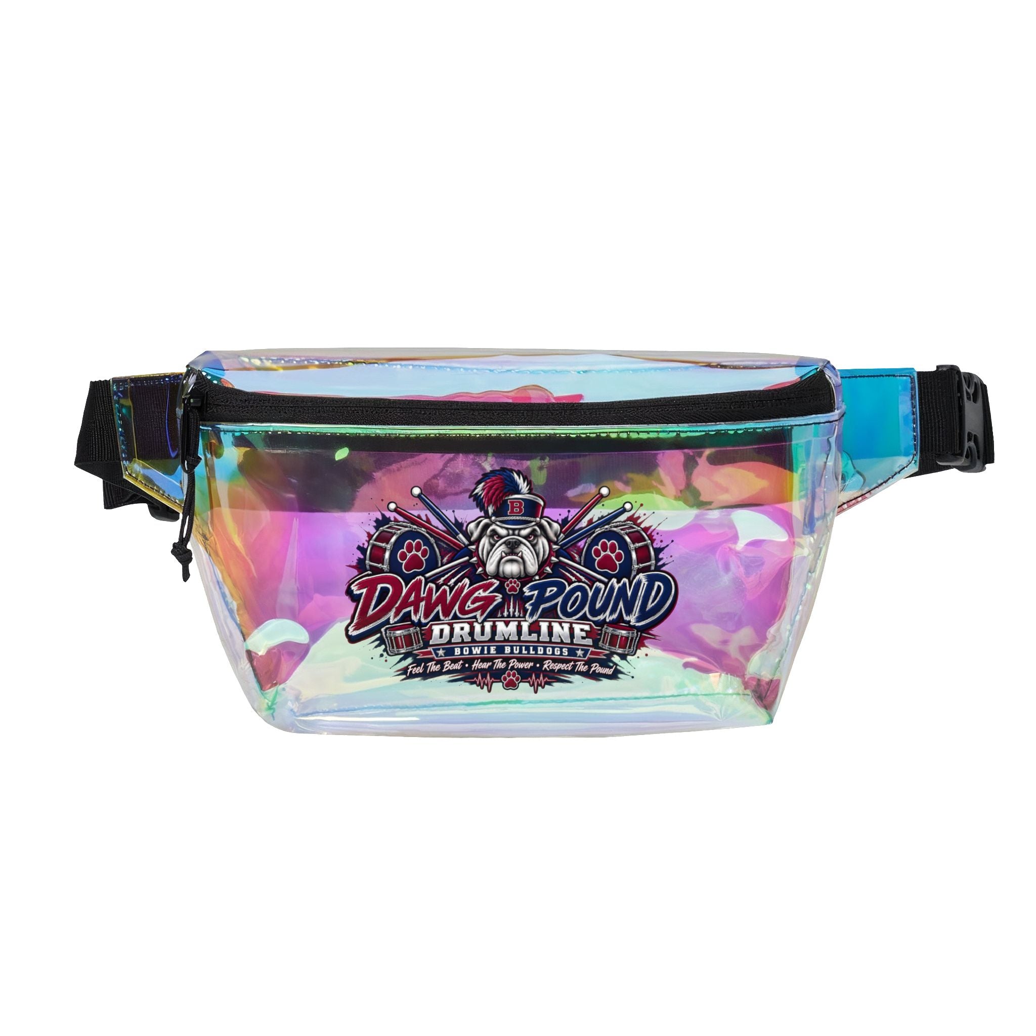 Dawg Pound Drumline Clear Fanny Pack — Transparent/Black Stadium-Approved Waist Bag