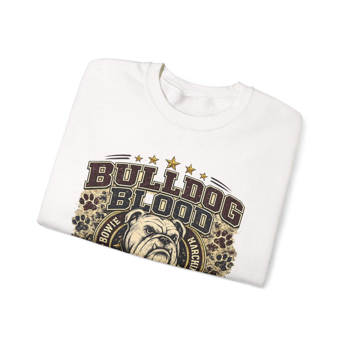 Bulldog Blood Crewneck Sweatshirt — 'Bulldog Blood Runs Through My Family' Vintage Dog Lover Pullover