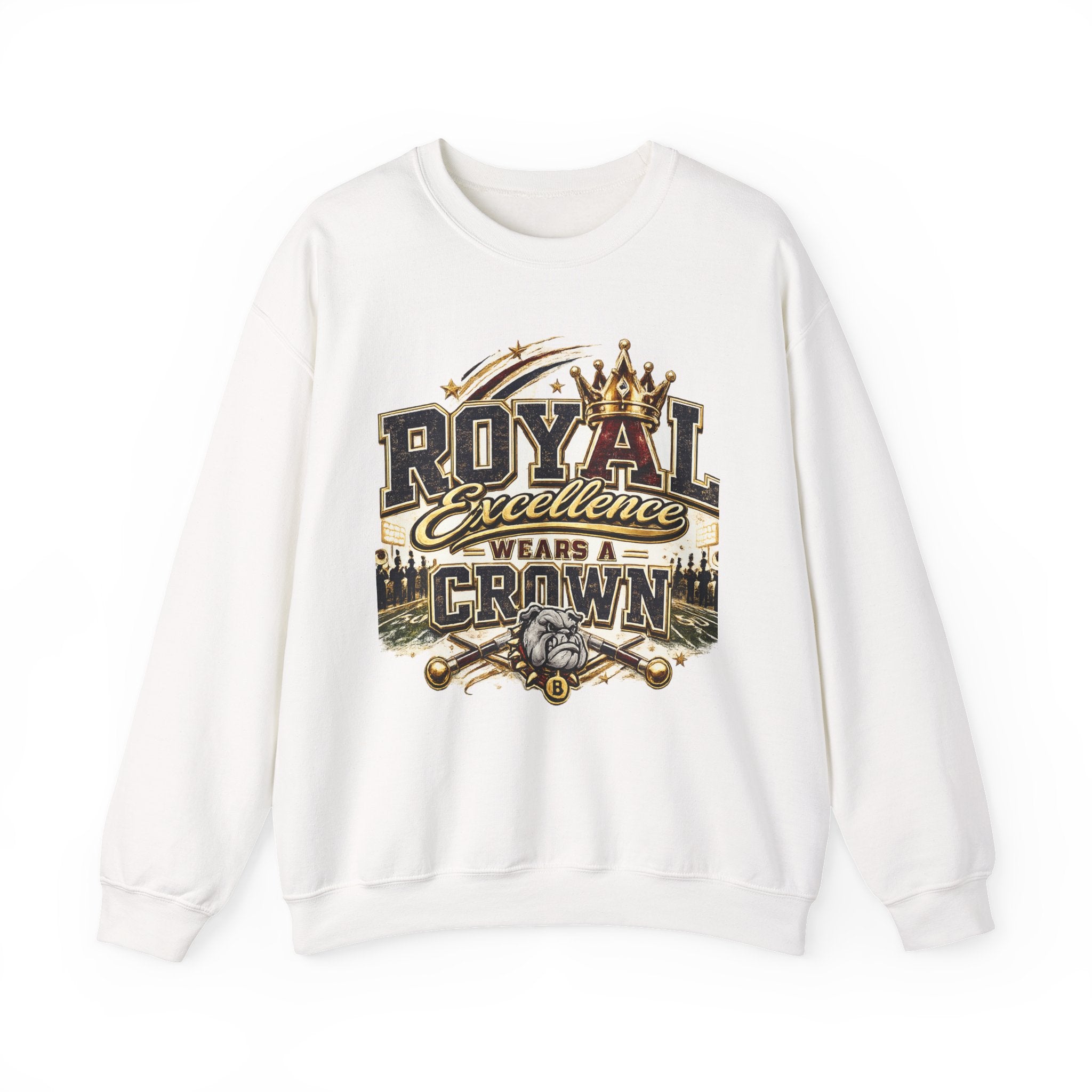 Crewneck Sweatshirt - "Royal Excellence Wears a Crown" Graphic
