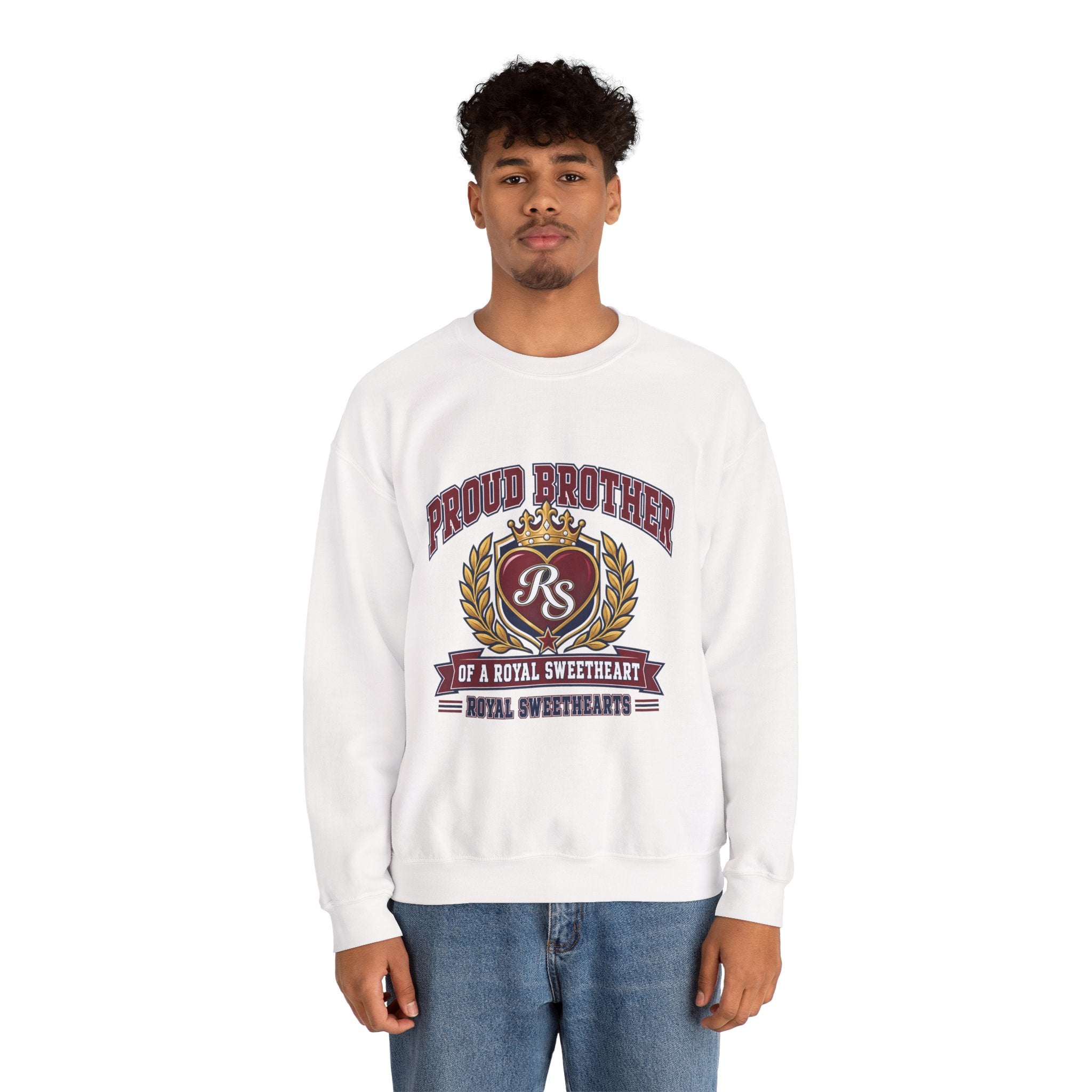 Proud Brother Crewneck Sweatshirt — "Proud Brother of a Royal Sweetheart" Graphic