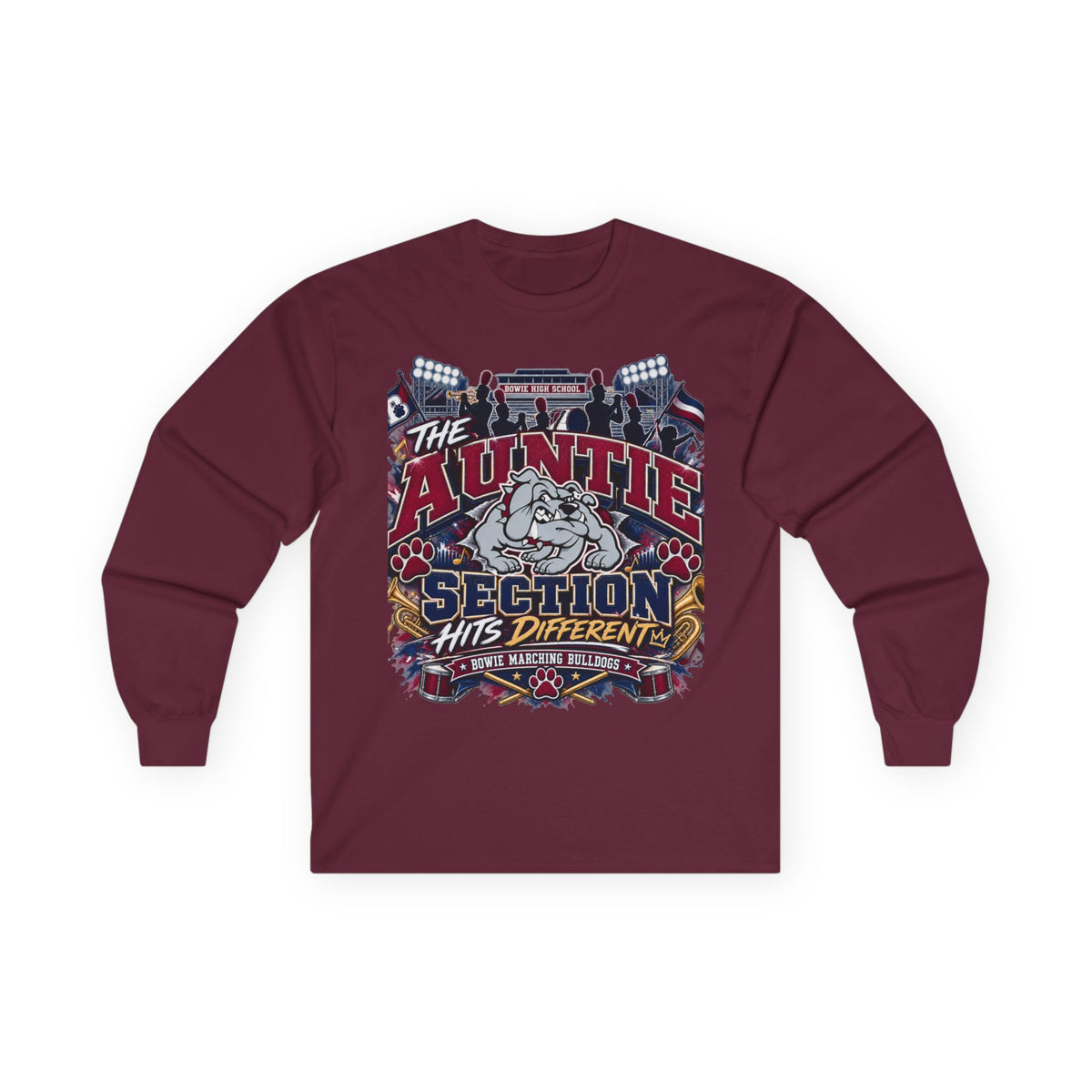 The Auntie Section Long Sleeve Tee — Hits Different Graphic Shirt