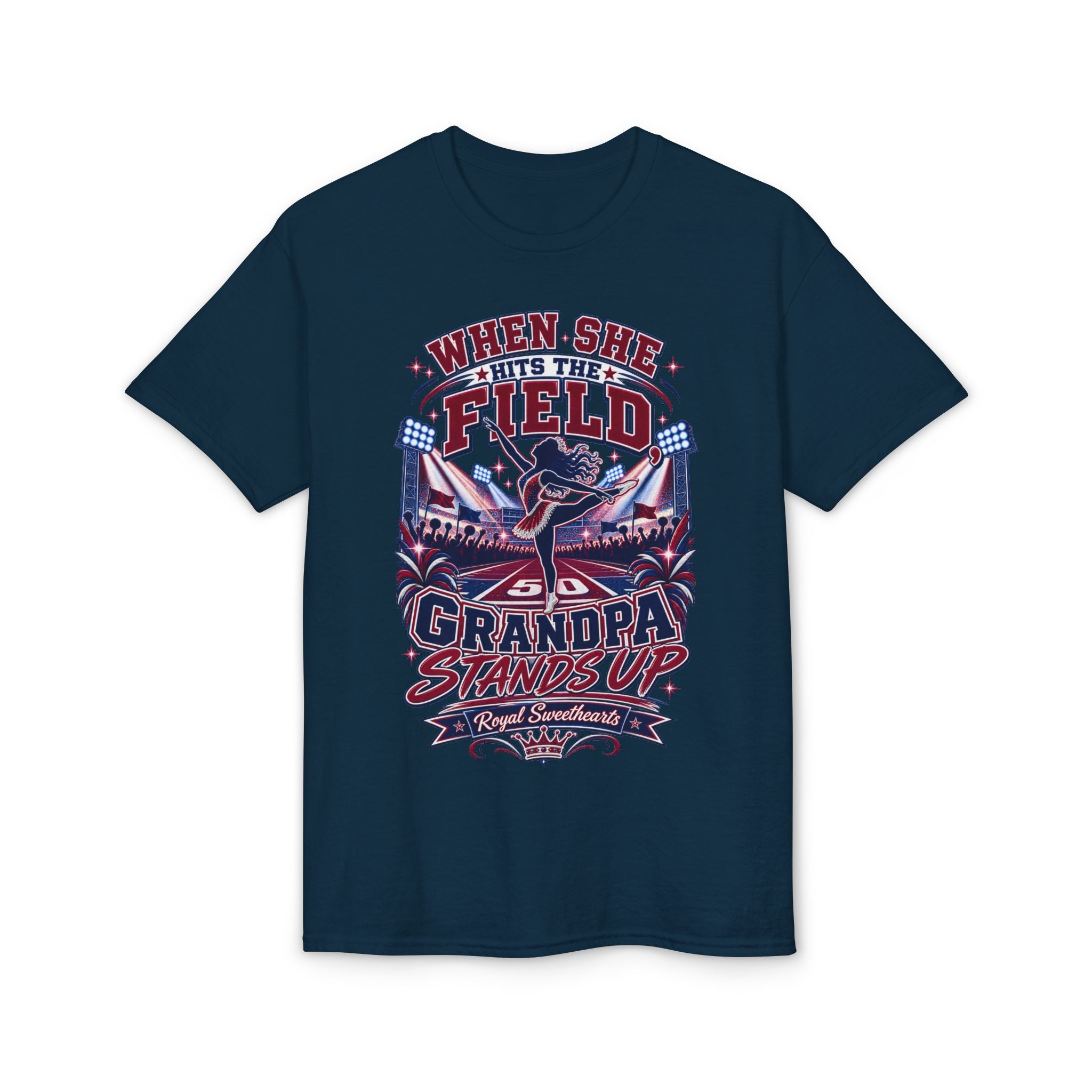 When She Hits the Field Grandpa Stands Up T-Shirt