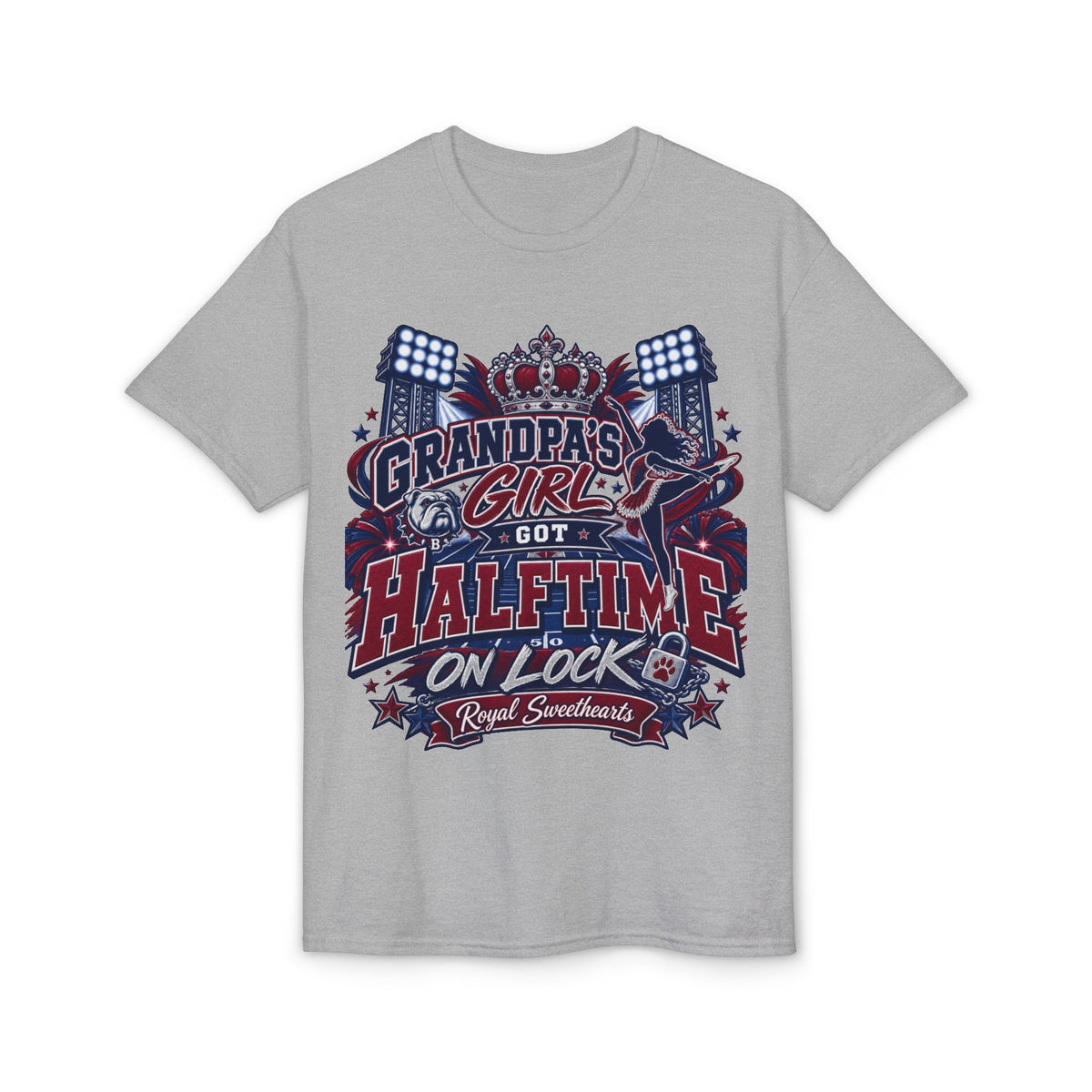 T-Shirt — "Grandpa's Girl Got Halftime on Lock" Football Fan Tee