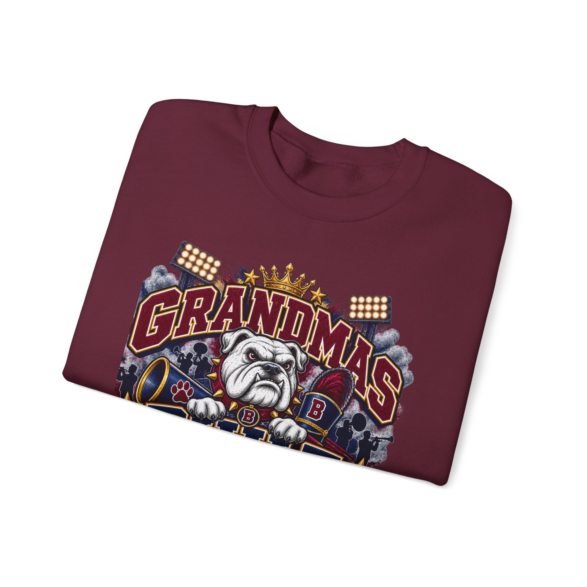 Grandma's Built Different Sweatshirt — Funny Bulldog Graphic Crewneck for Grandmothers