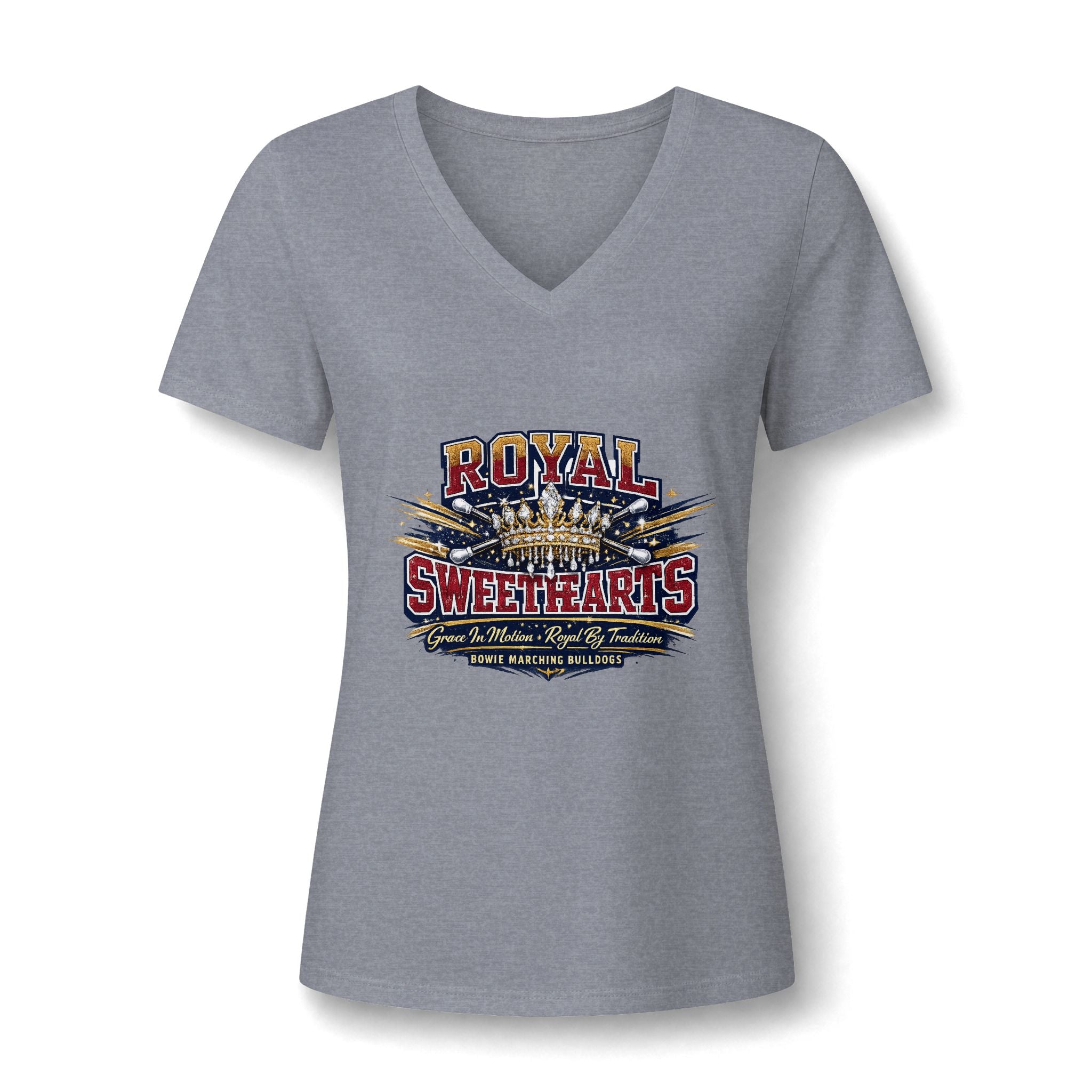 Royal Sweethearts Women's V-Neck Tee — Vintage Motorcycle Rally Graphic