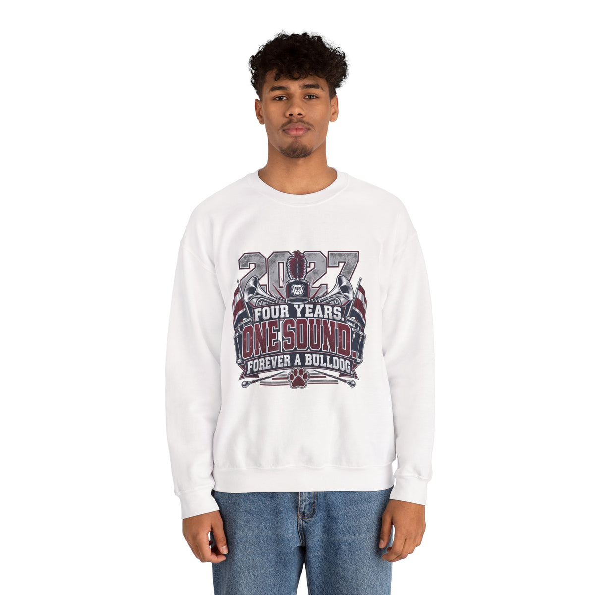 2027 Bulldog Senior Crewneck Sweatshirt – "Four Years, One Sound" Graduation Gift
