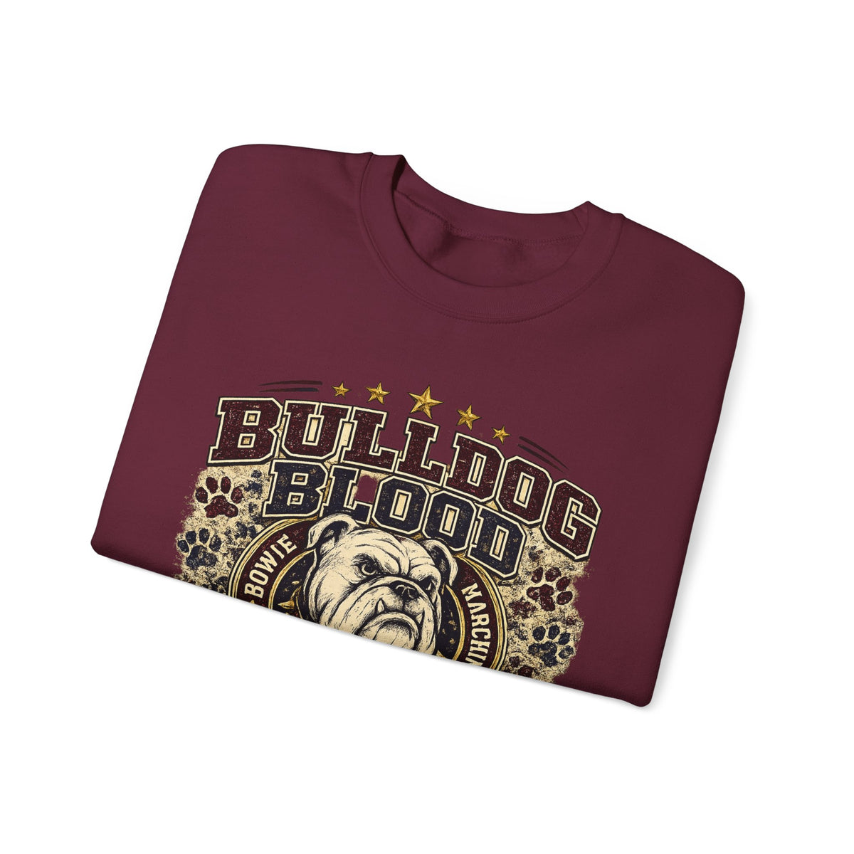 Bulldog Blood Crewneck Sweatshirt — 'Bulldog Blood Runs Through My Family' Vintage Dog Lover Pullover