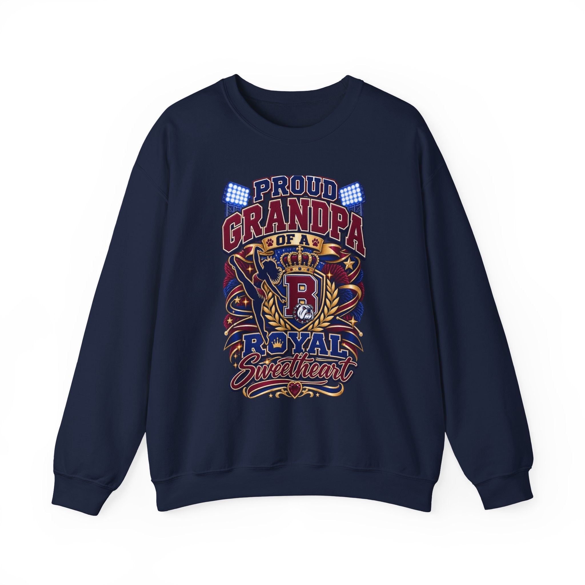 Proud Grandpa Royal Sweetheart Sweatshirt – Vintage Crest Grandpa Gift
