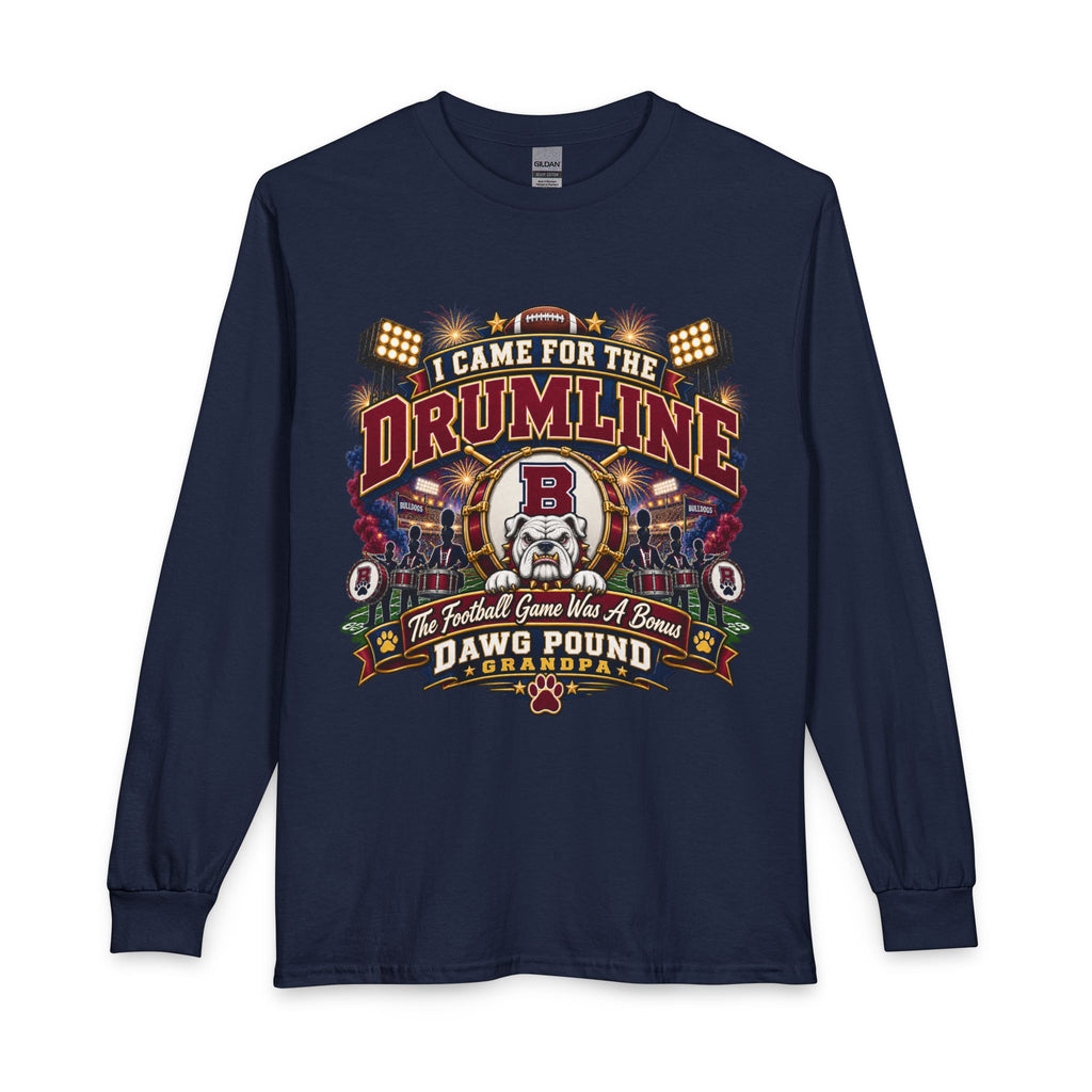 Drumline Long Sleeve T-Shirt — "I Came for the Drumline" Football Fan Shirt