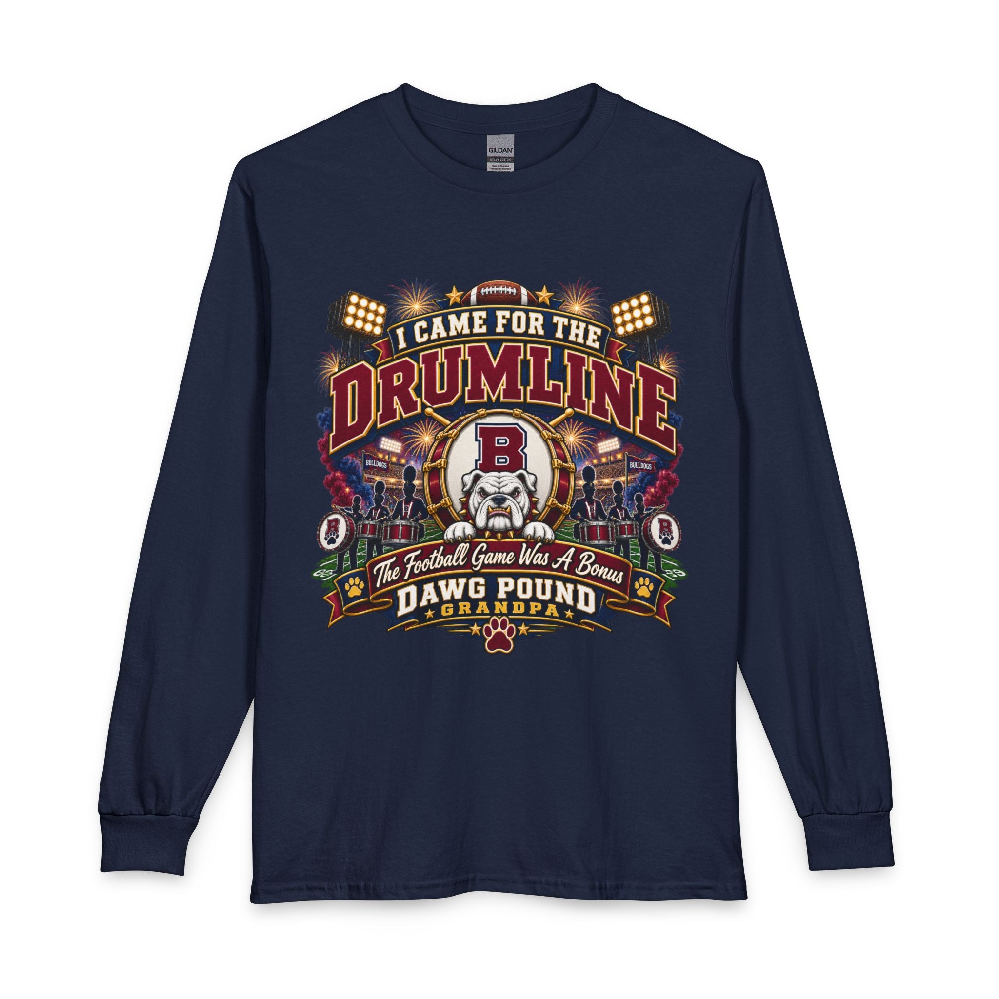 Drumline Long Sleeve T-Shirt — "I Came for the Drumline" Football Fan Shirt