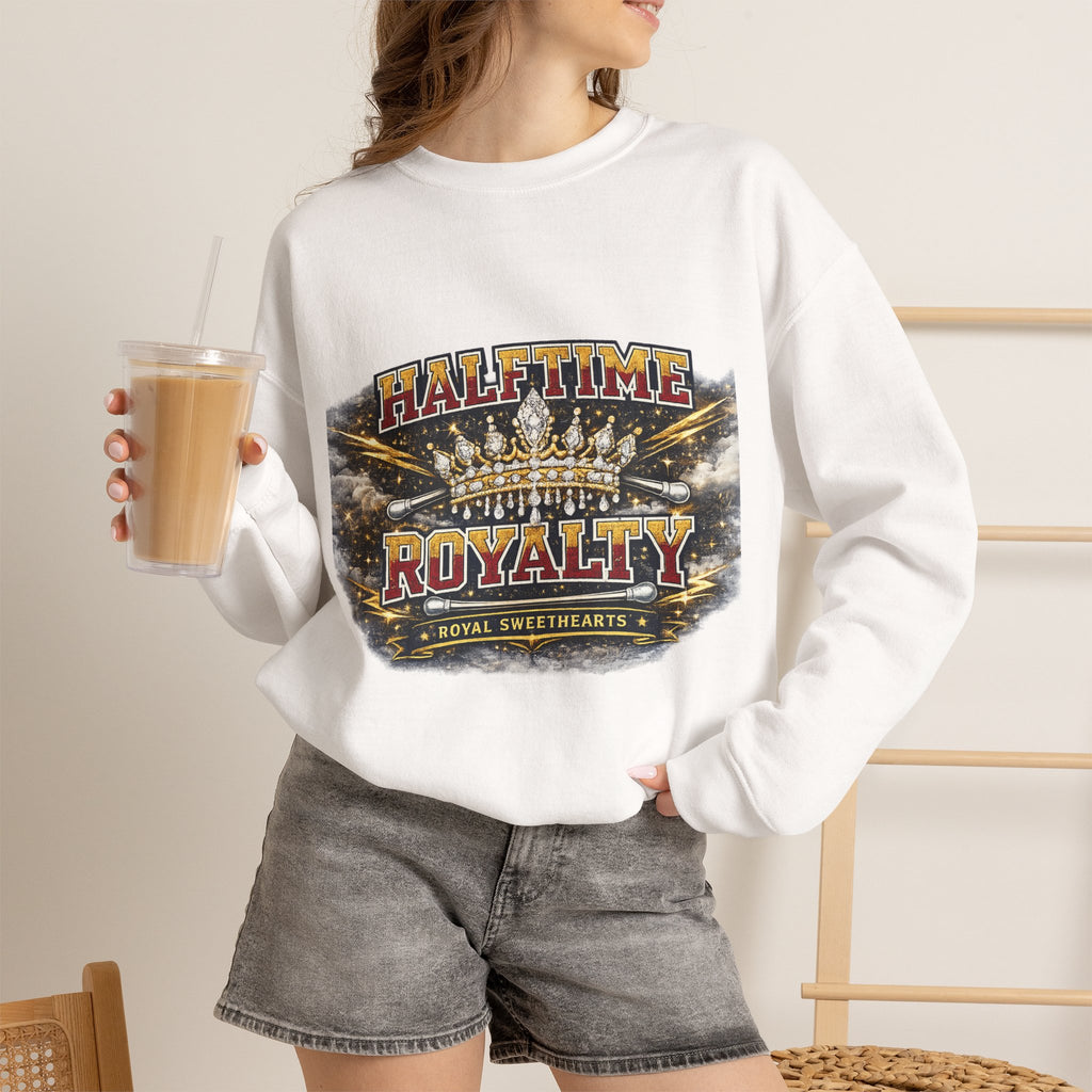 Crewneck Sweatshirt - "Halftime Royalty" Vintage Crown Football Graphic