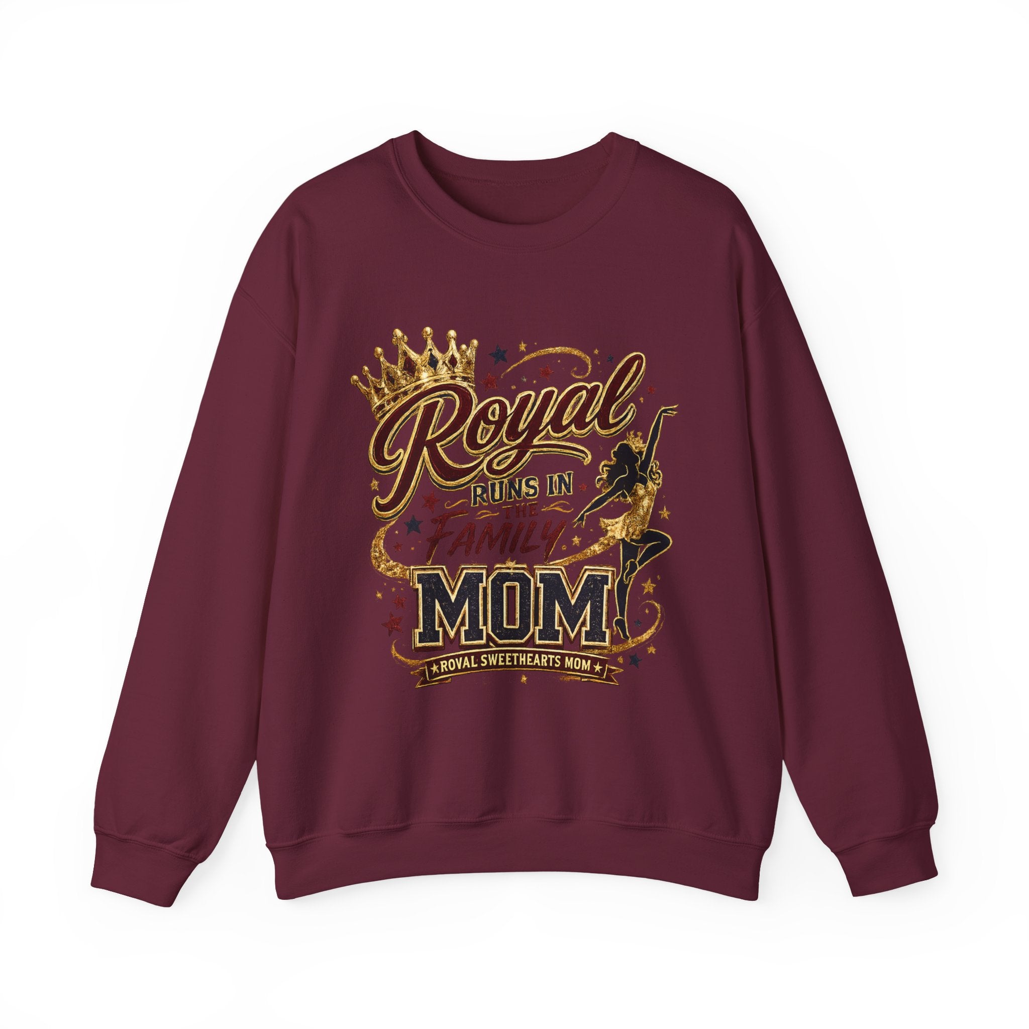 Mom Crewneck Sweatshirt — "Royal Runs in the Family" Graphic