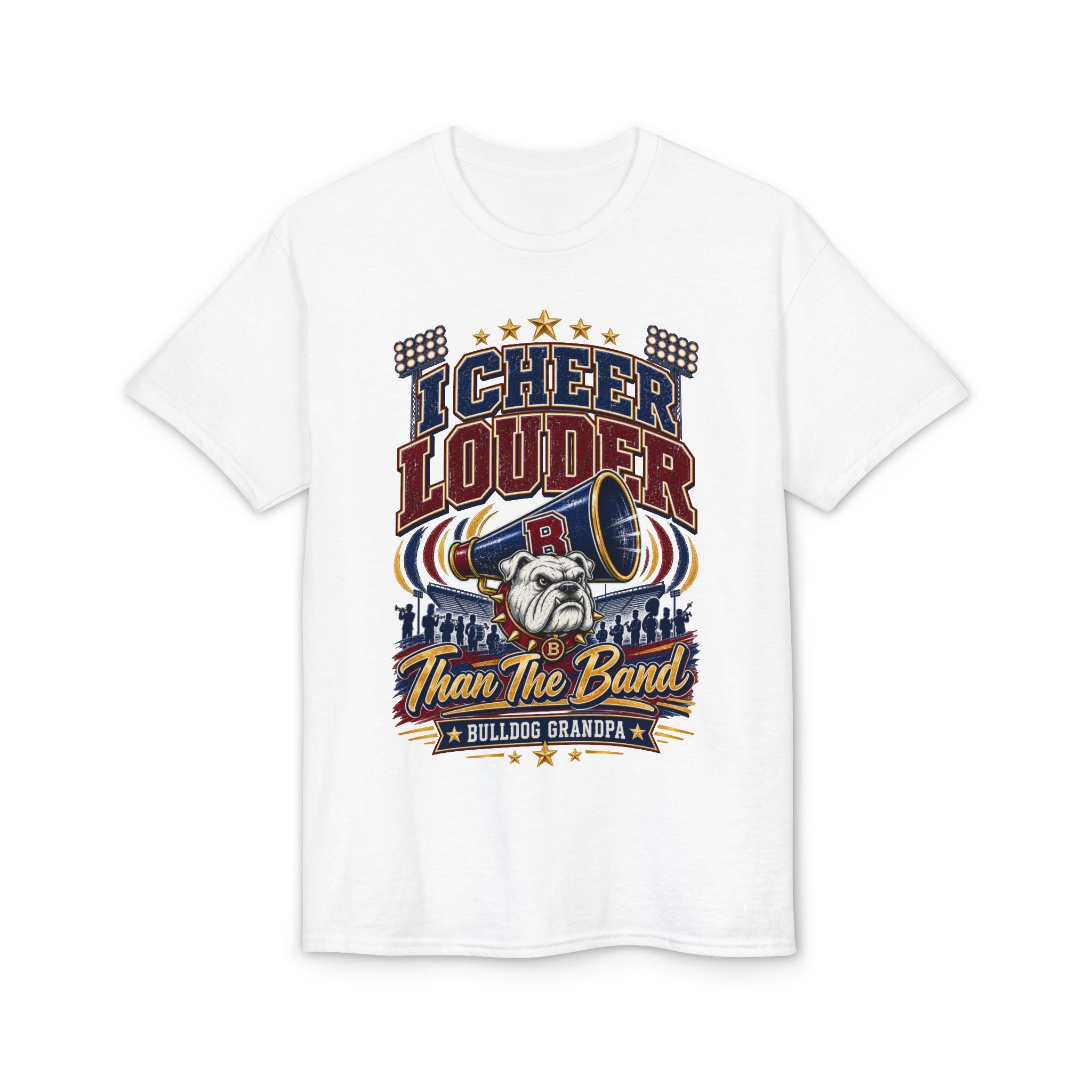 I Cheer Louder Than The Band Bulldog Grandpa T-Shirt