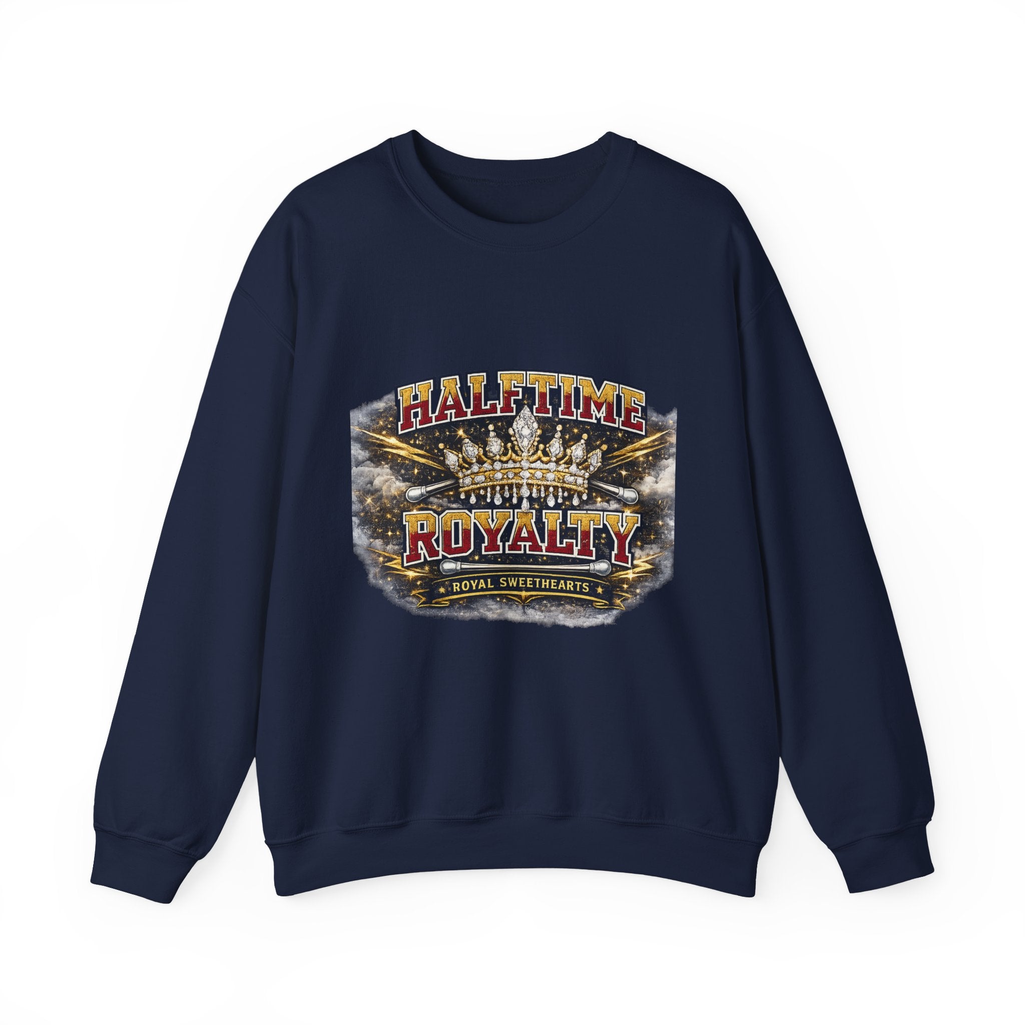 Crewneck Sweatshirt - "Halftime Royalty" Vintage Crown Football Graphic