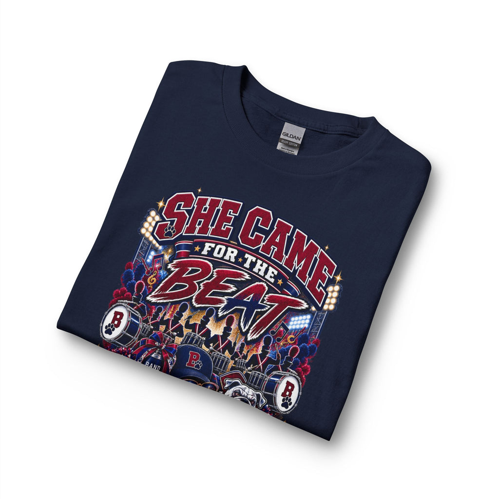 Long Sleeve T‑Shirt — “She Came for the Beat” Drumline Grandma Graphic