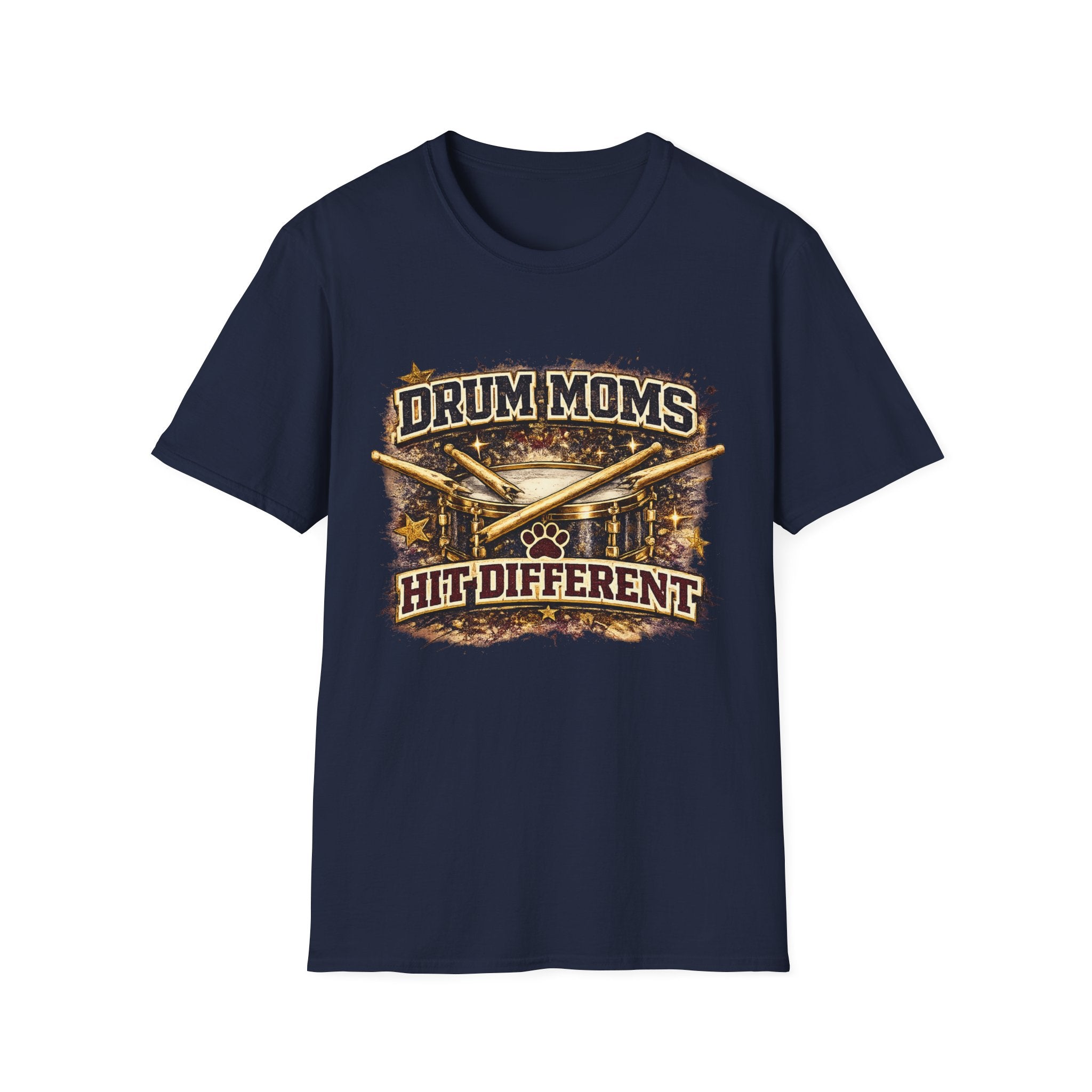Drum Moms T-Shirt — "Drum Moms Hit Different" Graphic Tee for Proud Band Moms