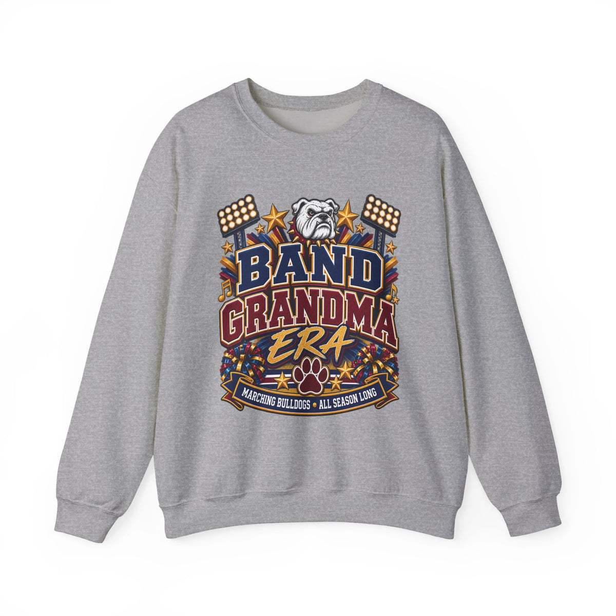 Band Grandma Era Sweatshirt — Bulldog Marching Band Support Crewneck