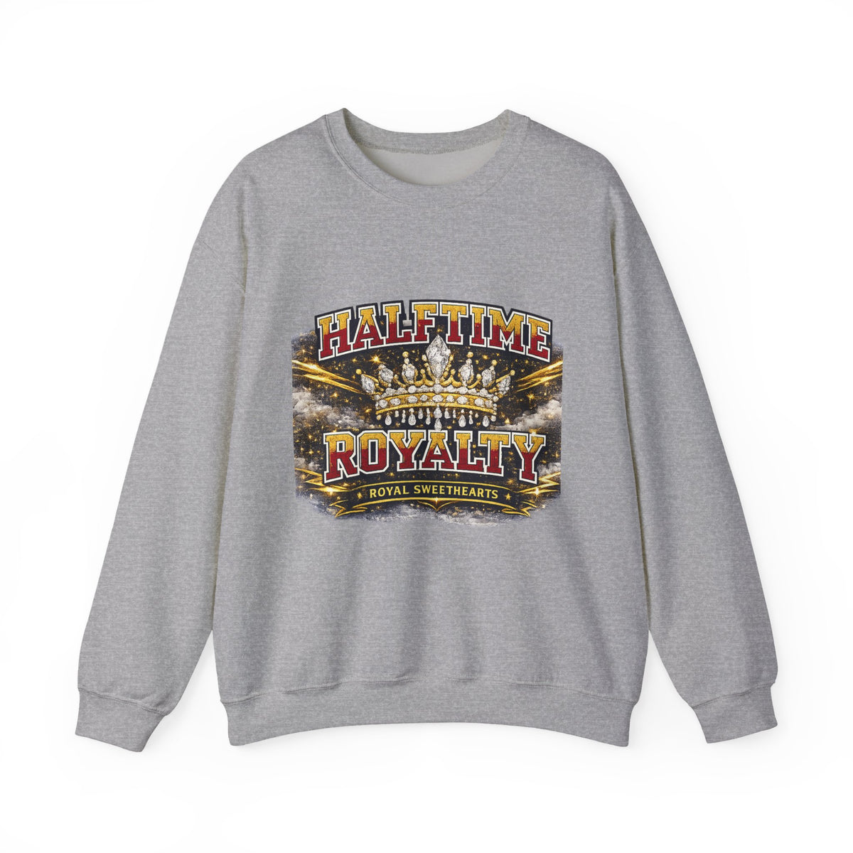 Crewneck Sweatshirt - "Halftime Royalty" Vintage Crown Football Graphic
