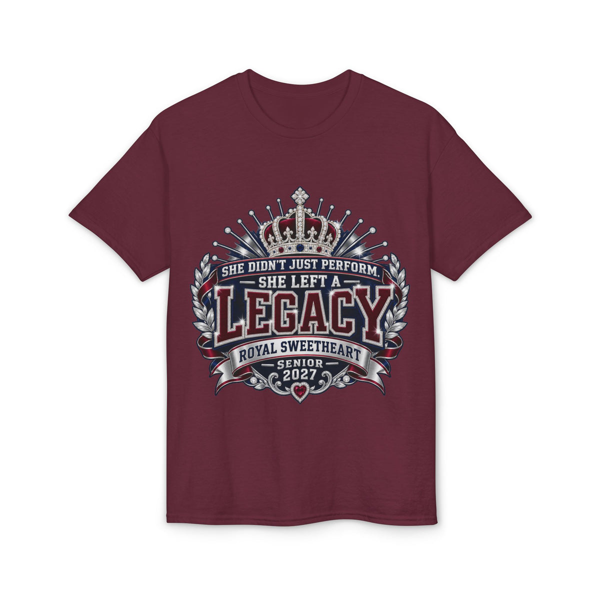 Senior 2027 'She Left a Legacy' Royal Sweetheart T-Shirt