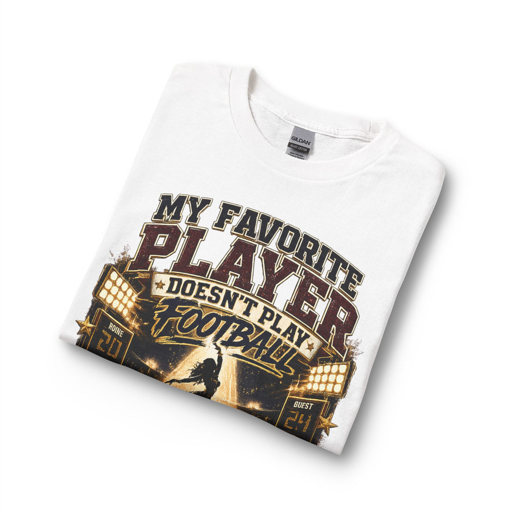 Long Sleeve Dad T-Shirt — "My Favorite Player Doesn't Play Football, She Owns Halftime" Cheerleader Design