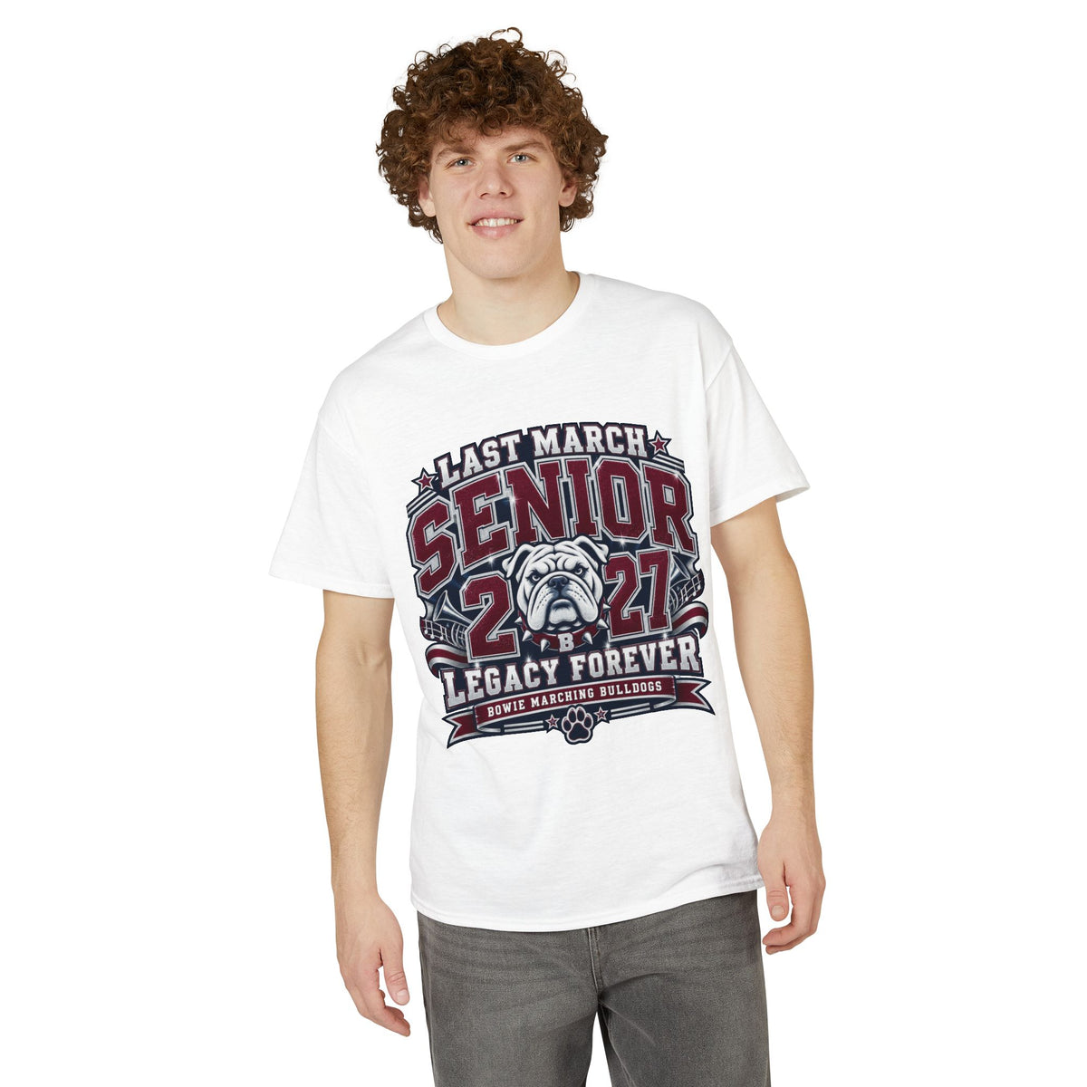 Senior 2027 Bulldog Marching Band T-Shirt — "Last March" Legacy Forever