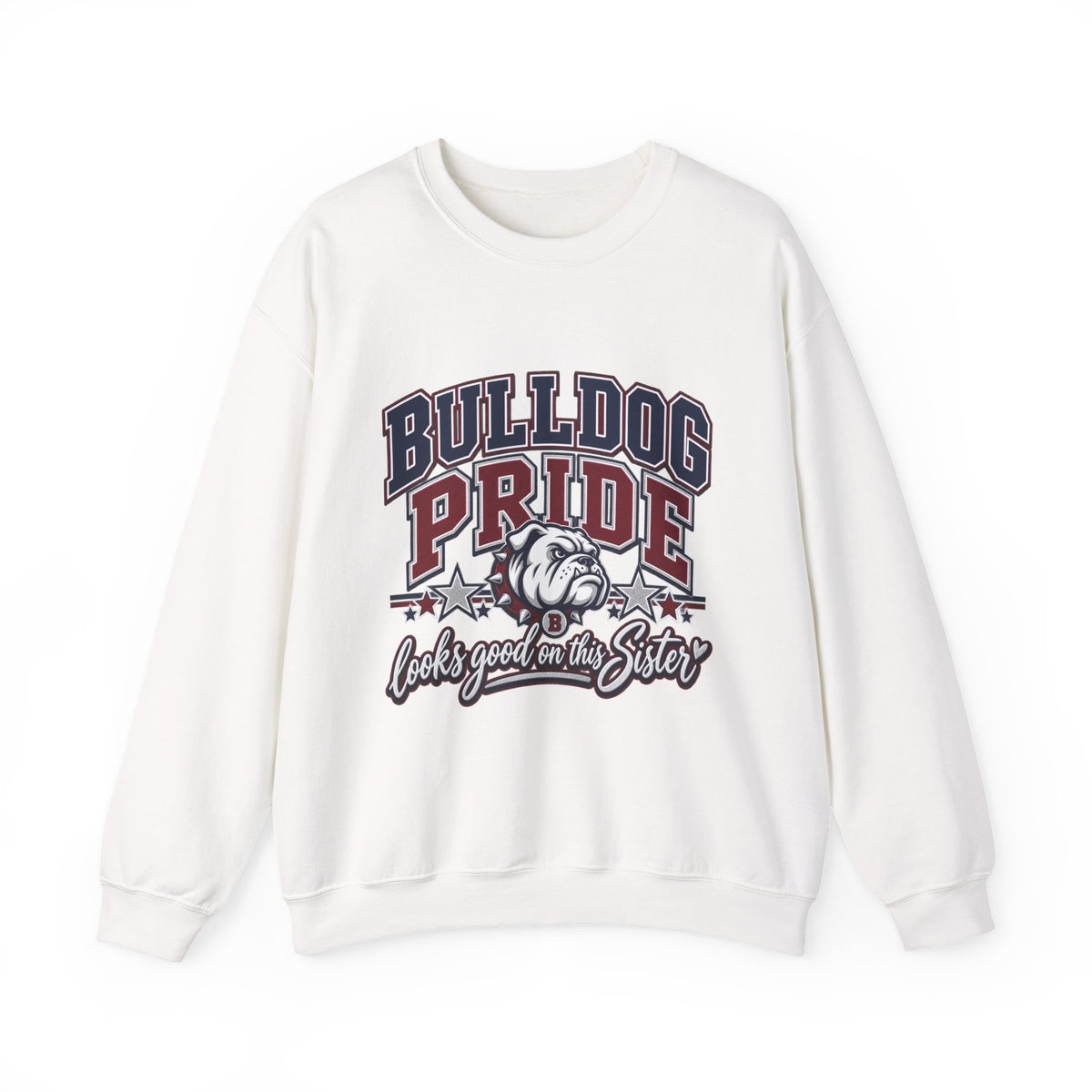 Bulldog Pride Sweatshirt – 'Looks Good on My Sister' Vintage Mascot Crewneck