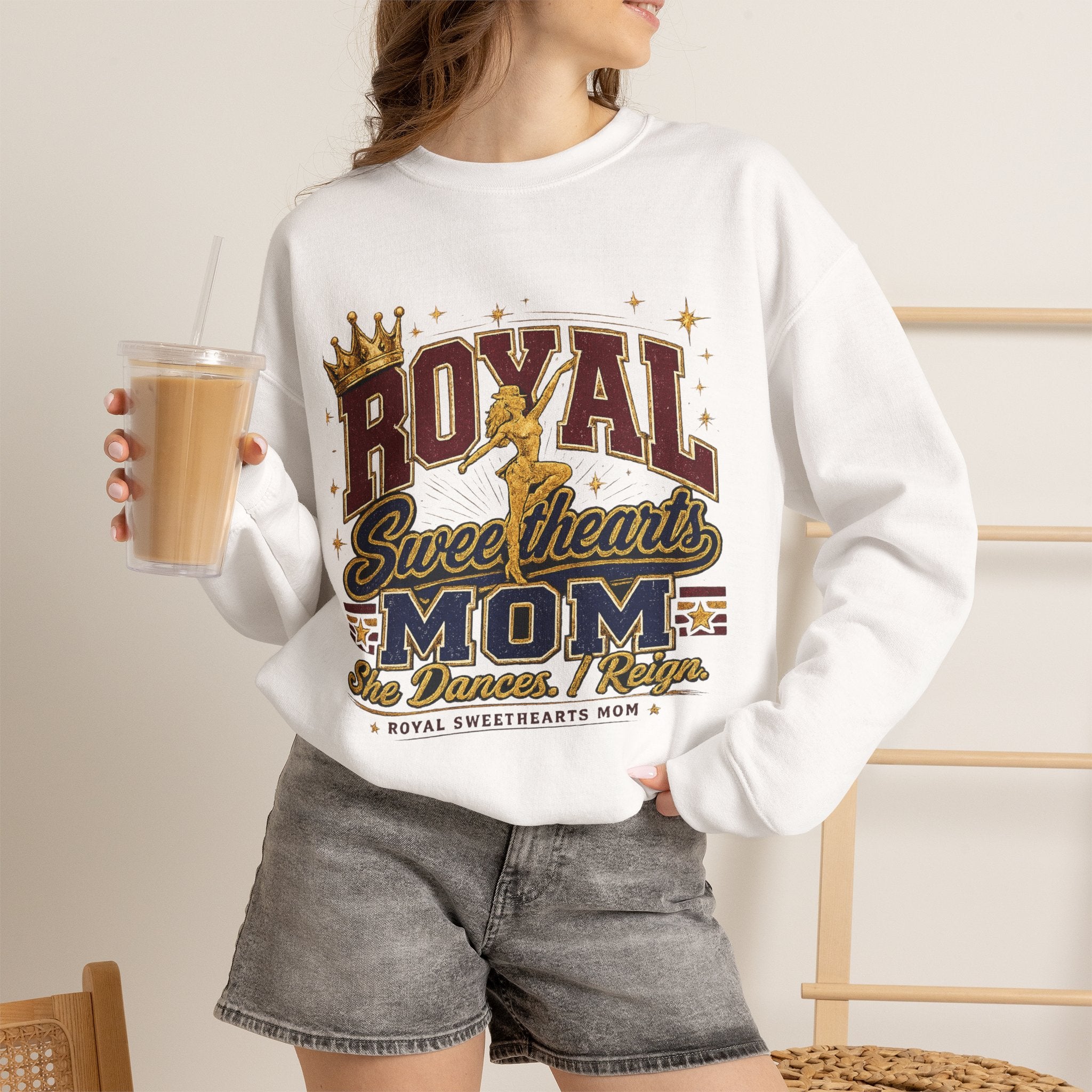 Royal Sweethearts Mom Crewneck Sweatshirt — 'Royal Sweetheart Mom' Graphic Pullover, Mother's Day Gift