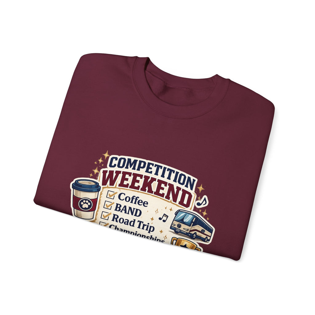 Competition Weekend Crewneck Sweatshirt — Band Road Trip, Coffee & Championships