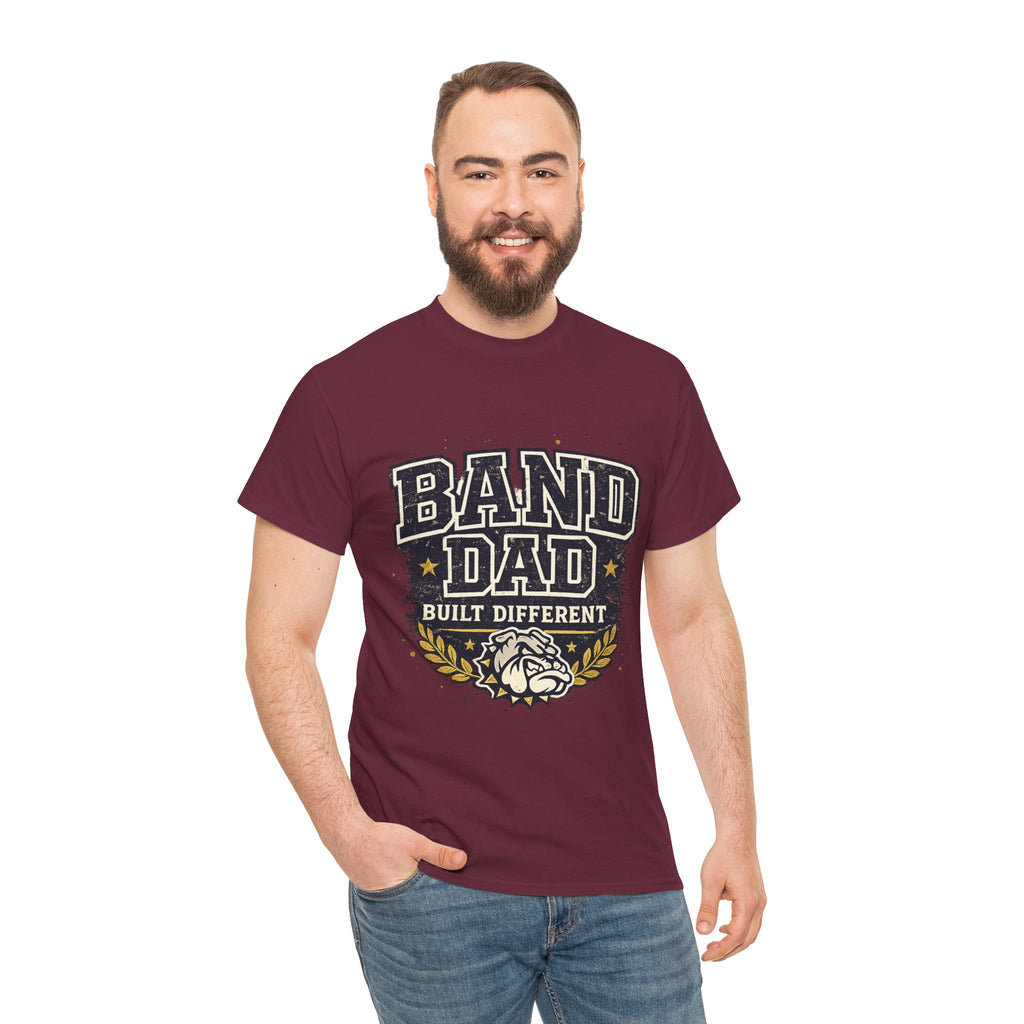 Band Dad T-Shirt "Built Different" – Proud Marching Band Dad Tee