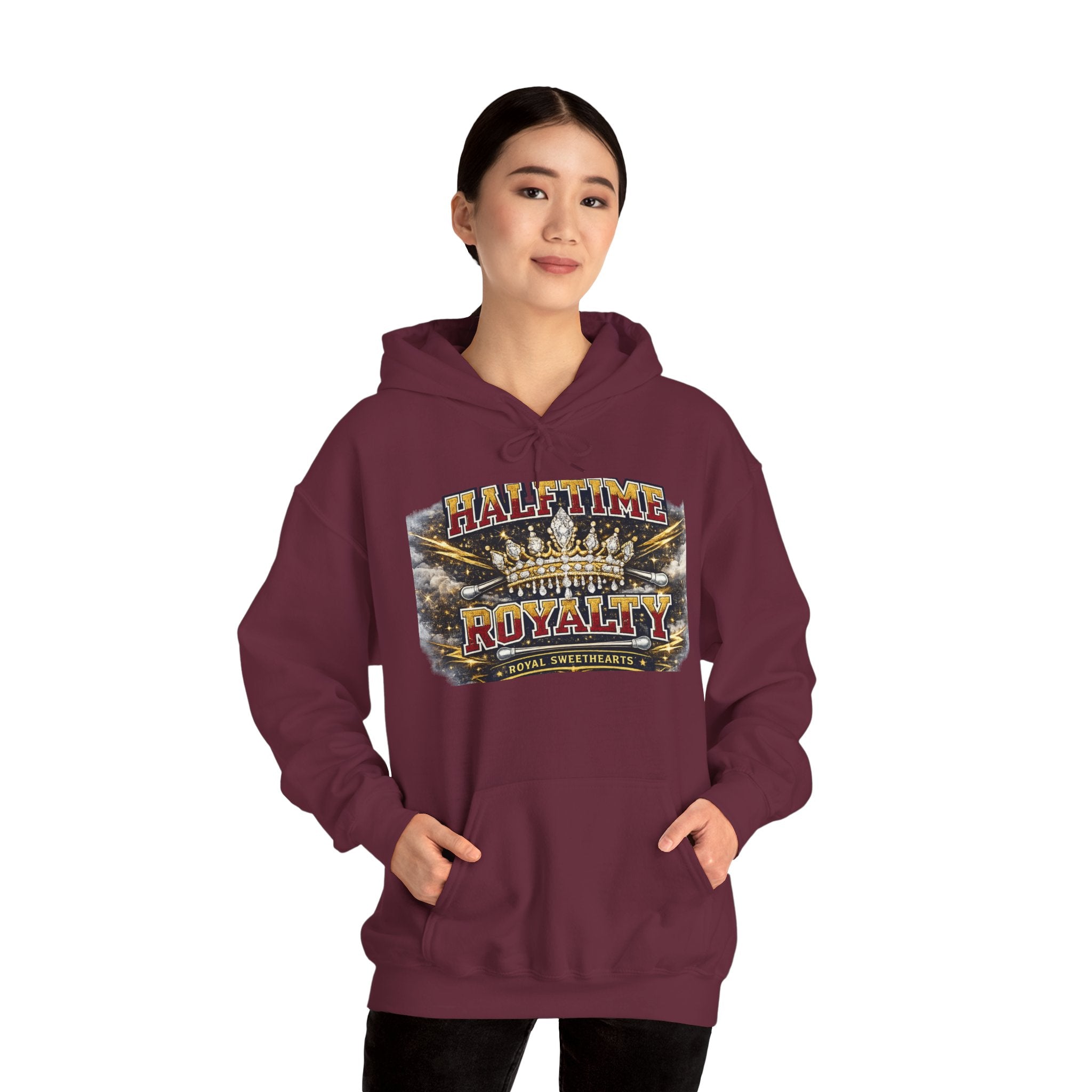 Halftime Royalty Hoodie — Vintage Crown & Stadium Graphic Sweatshirt