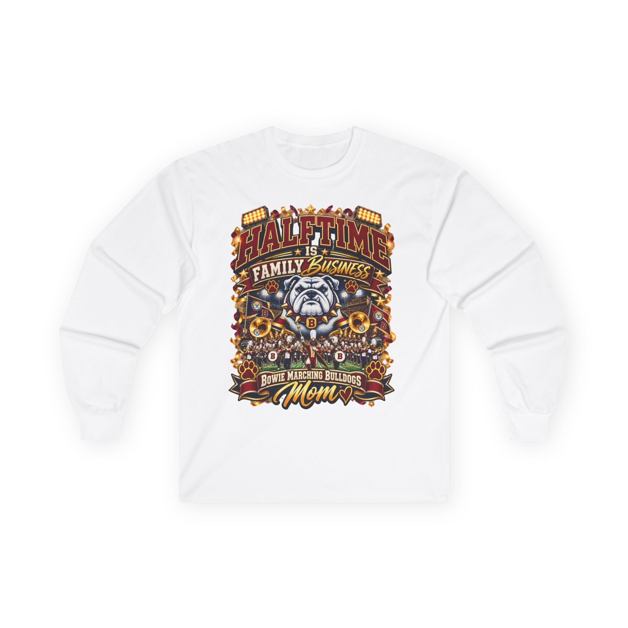 Halftime Family Business Long Sleeve Tee — Mom Football Crew Spirit