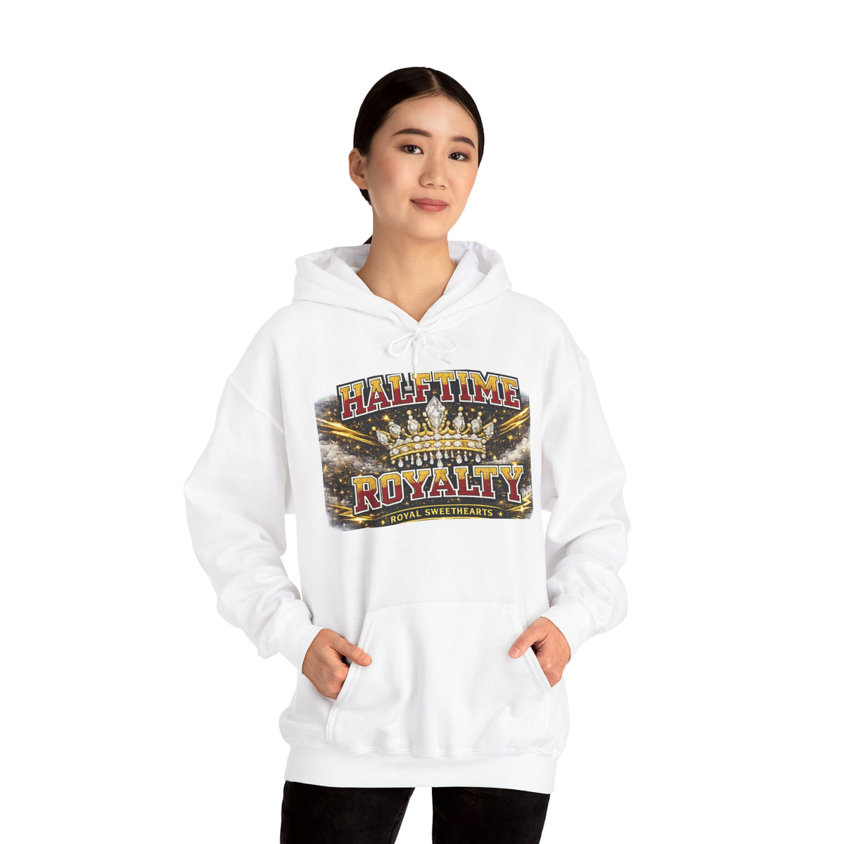 Halftime Royalty Hoodie — Vintage Crown & Stadium Graphic Sweatshirt