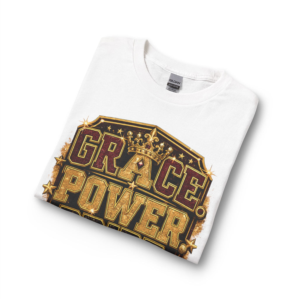 Long Sleeve T-Shirt — "Grace Power Pride" Royal Sweetheart Mom Graphic