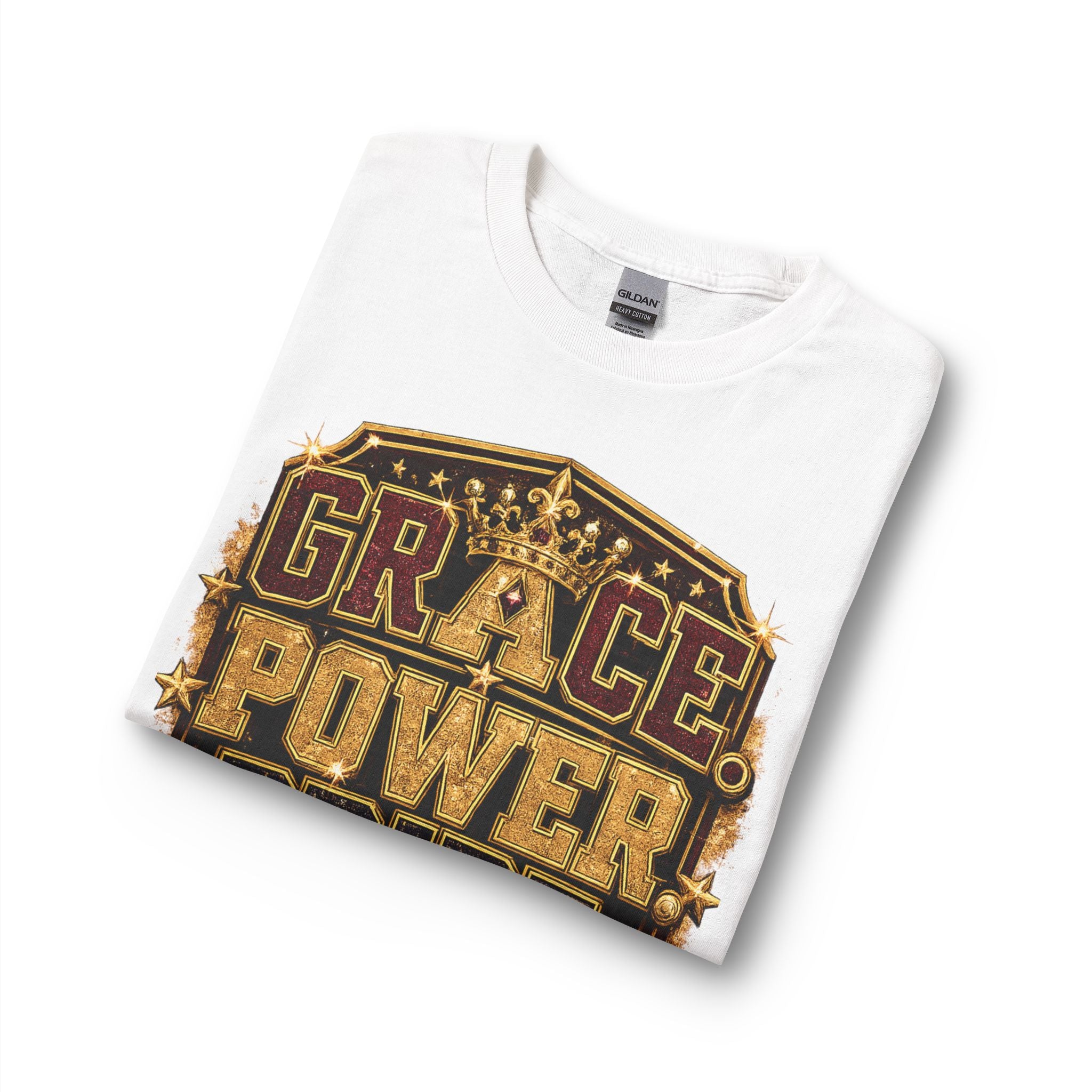 Long Sleeve T-Shirt — "Grace Power Pride" Royal Sweetheart Mom Graphic