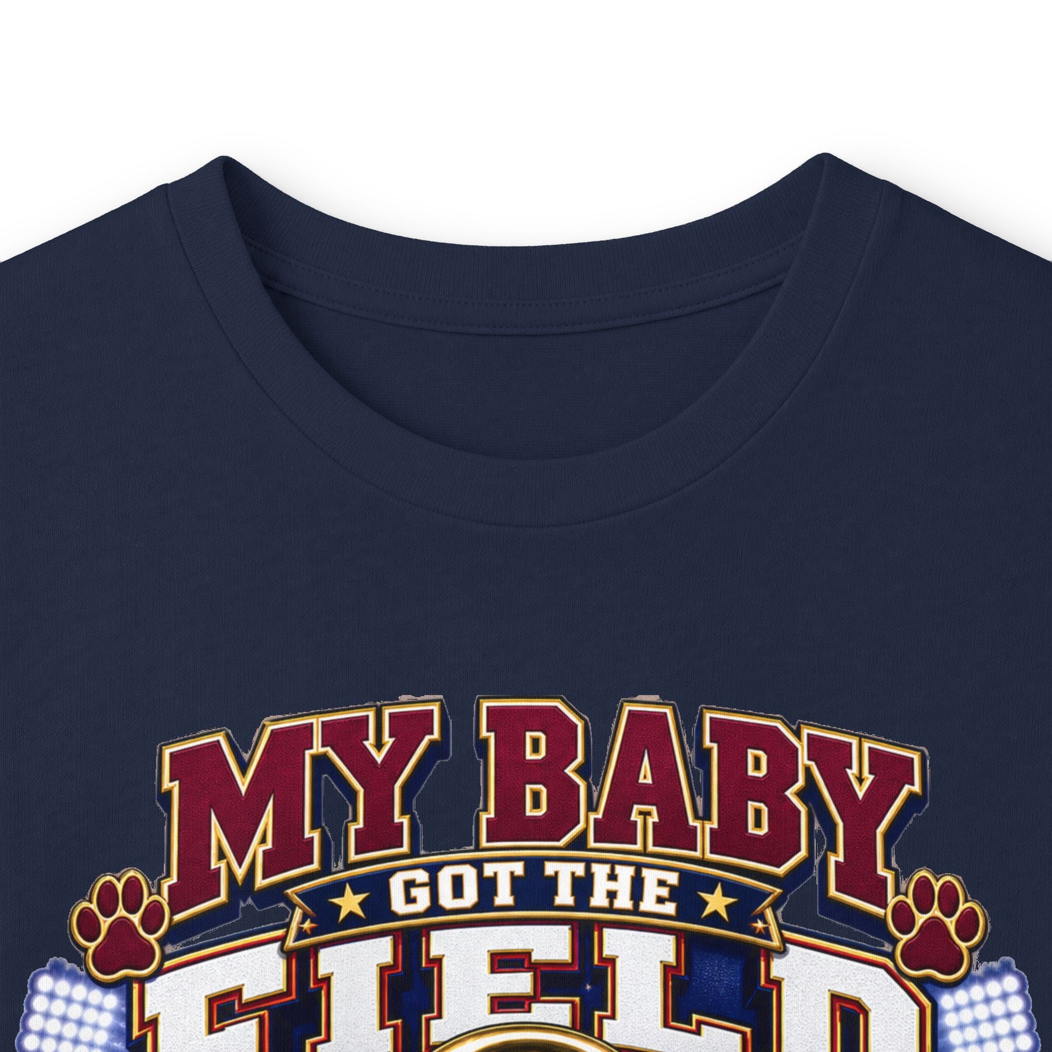Long Sleeve Tee — “My Baby Left the Field on Lock” Vintage Football Mom Shirt