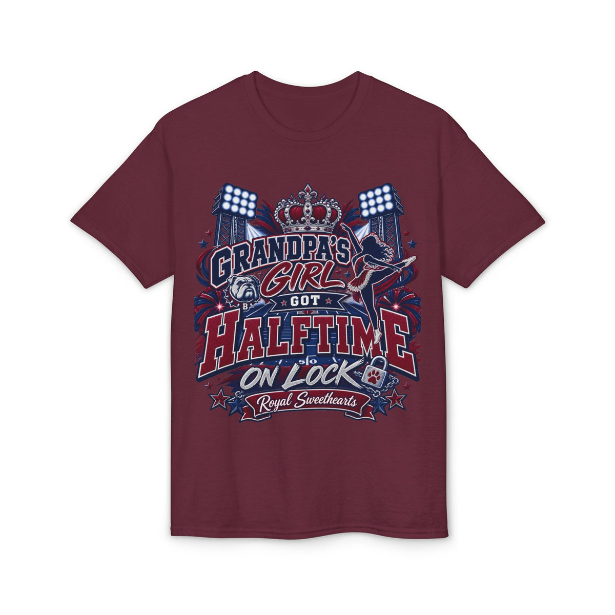 T-Shirt — "Grandpa's Girl Got Halftime on Lock" Football Fan Tee