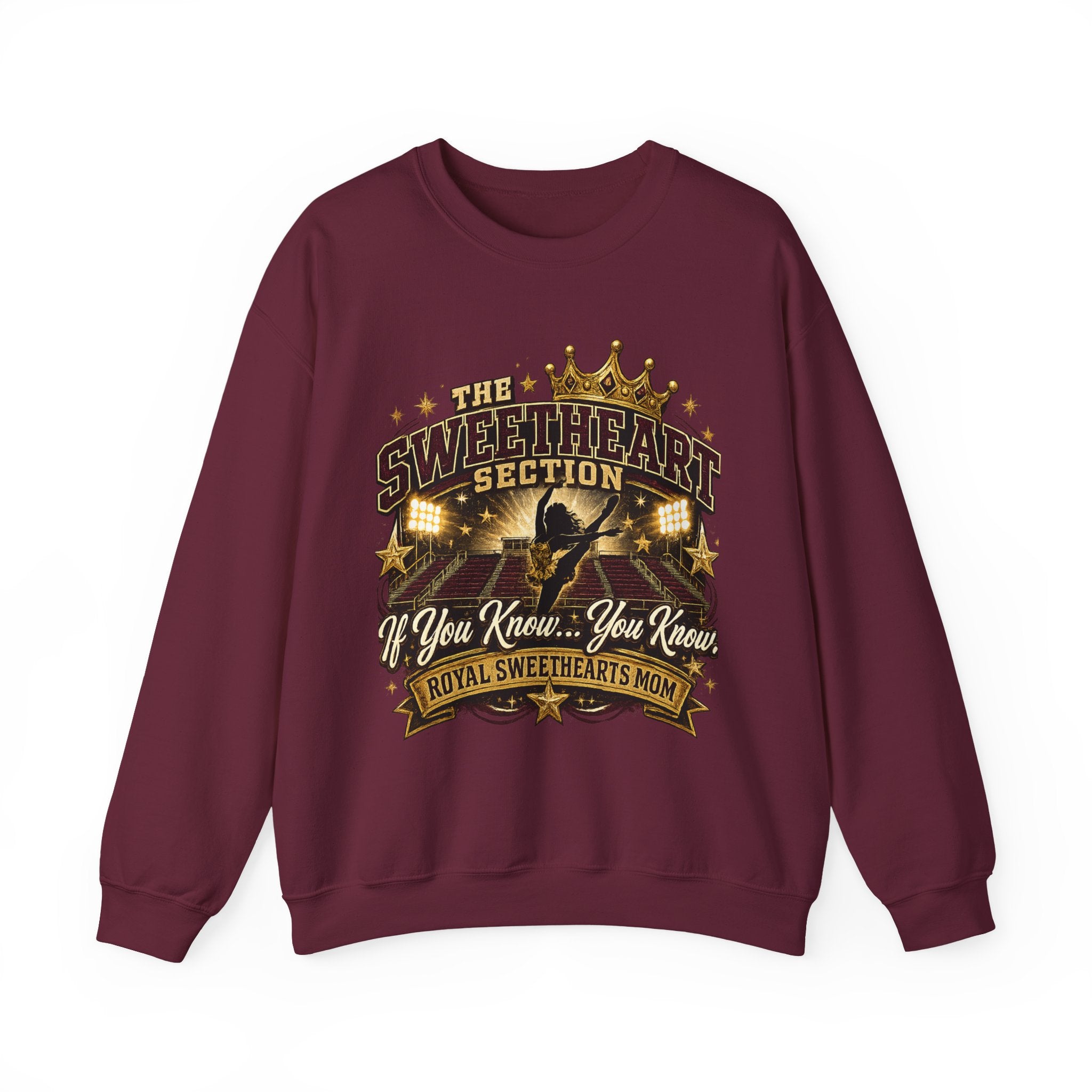 Royal Sweethearts Mom Sweatshirt – “The Sweetheart Section” Vintage Cheer Mom Crewneck
