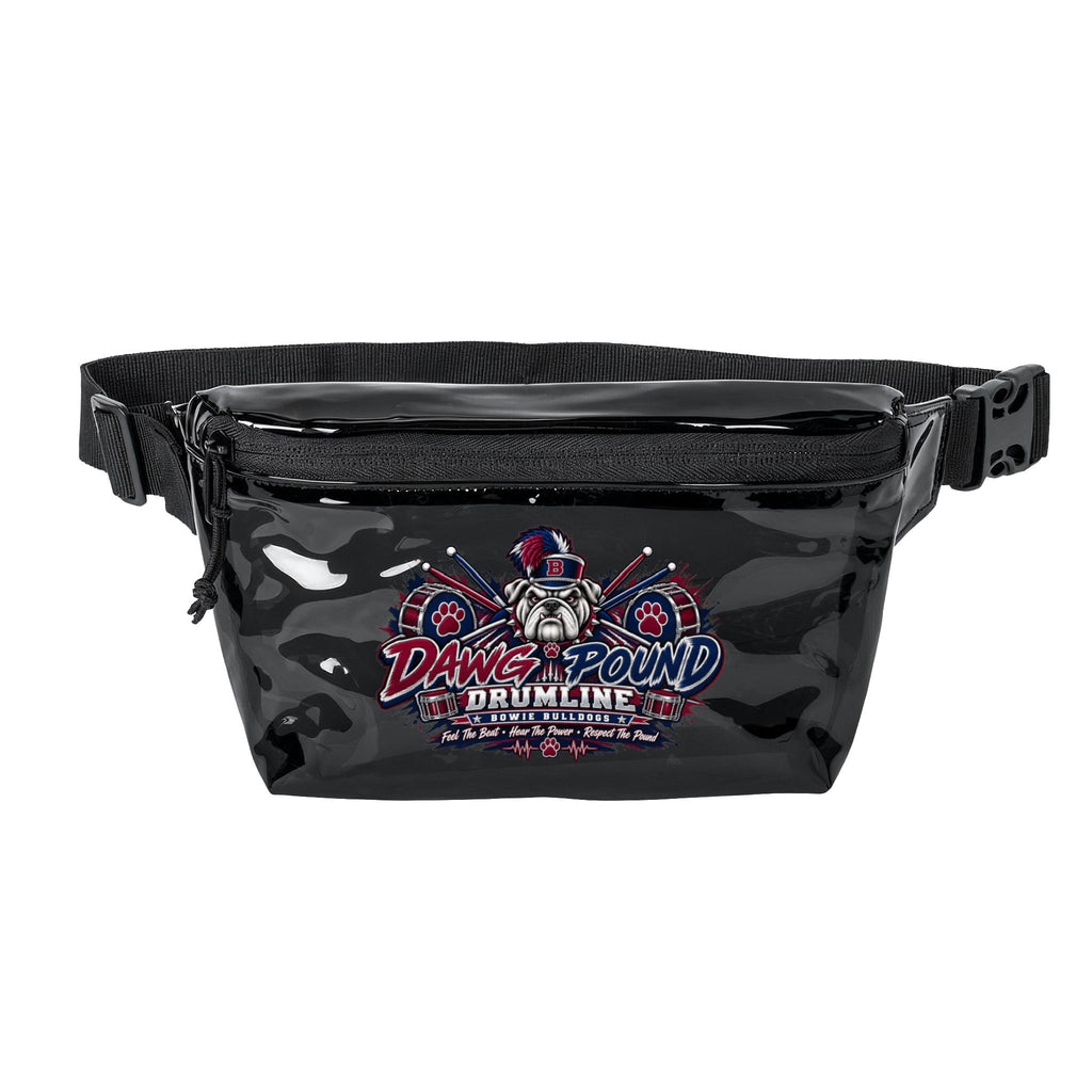 Dawg Pound Drumline Clear Fanny Pack — Transparent/Black Stadium-Approved Waist Bag