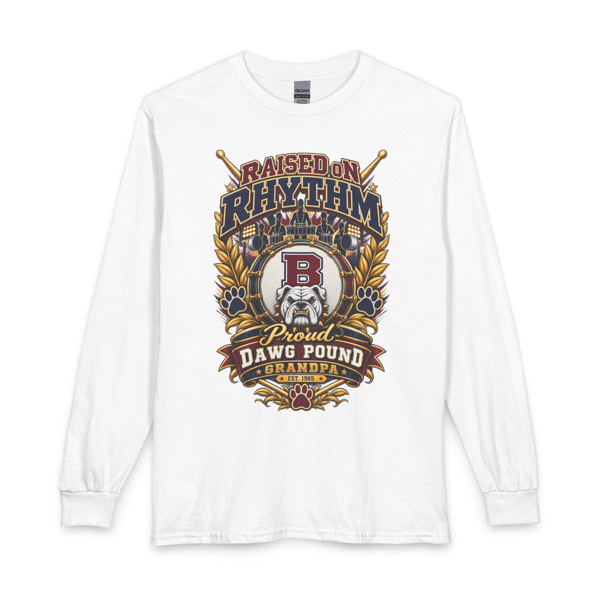 Raised on Rhythm Dawg Pound Grandpa Long Sleeve Tee