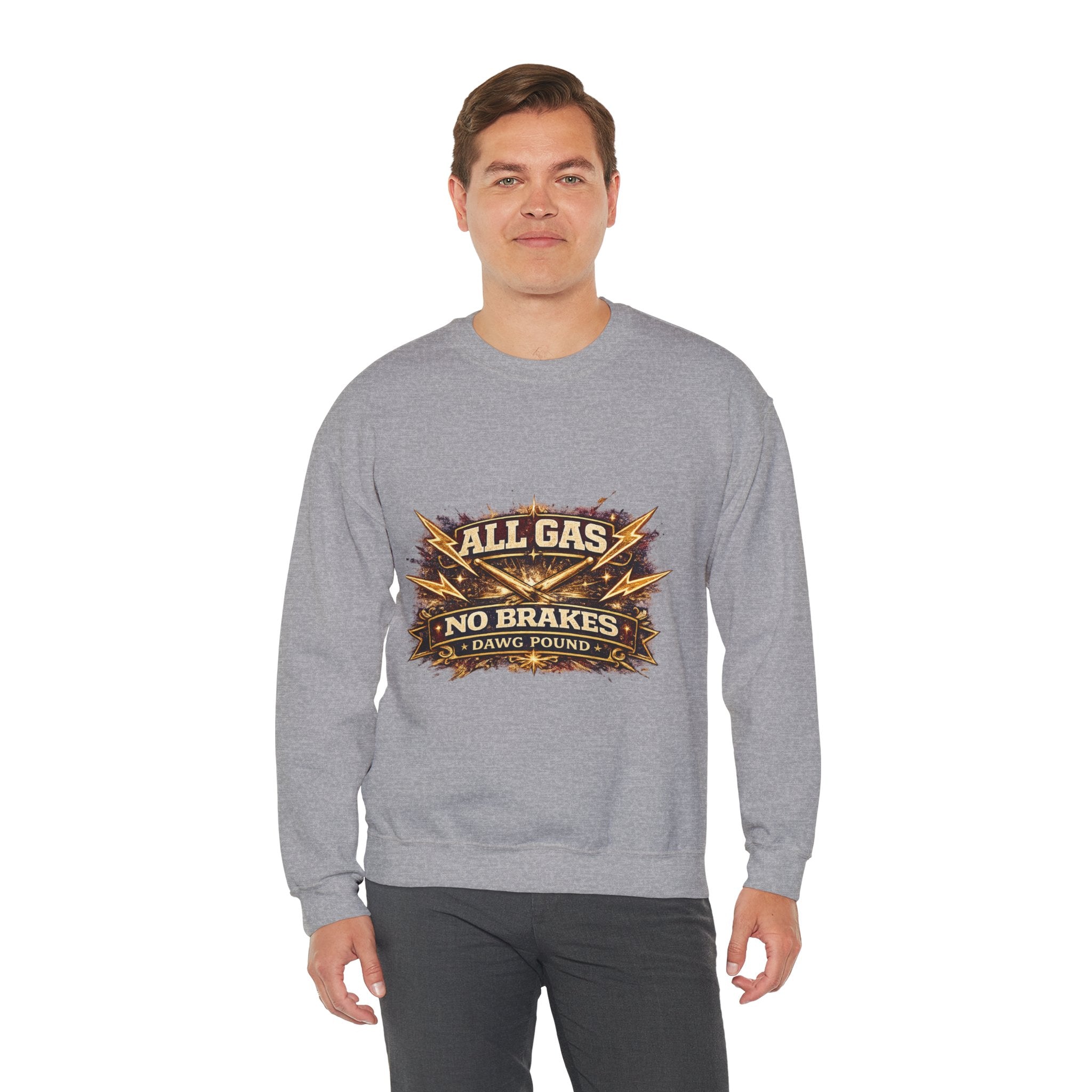 All Gas No Brakes Crewneck Sweatshirt — Vintage Racing Graphic Pullover