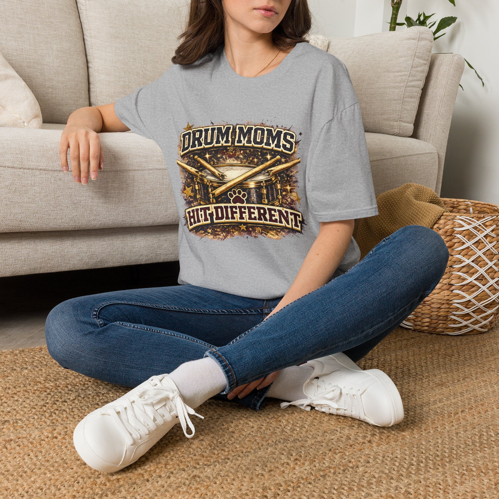 Drum Moms T-Shirt — "Drum Moms Hit Different" Graphic Tee for Proud Band Moms