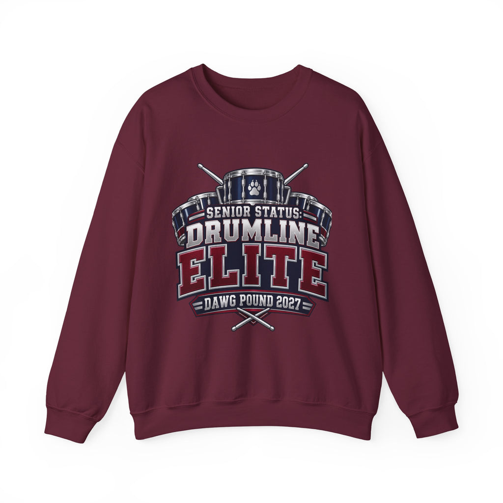 Drumline Elite Crewneck Sweatshirt — "Senior Status" Dawg Pound 2027