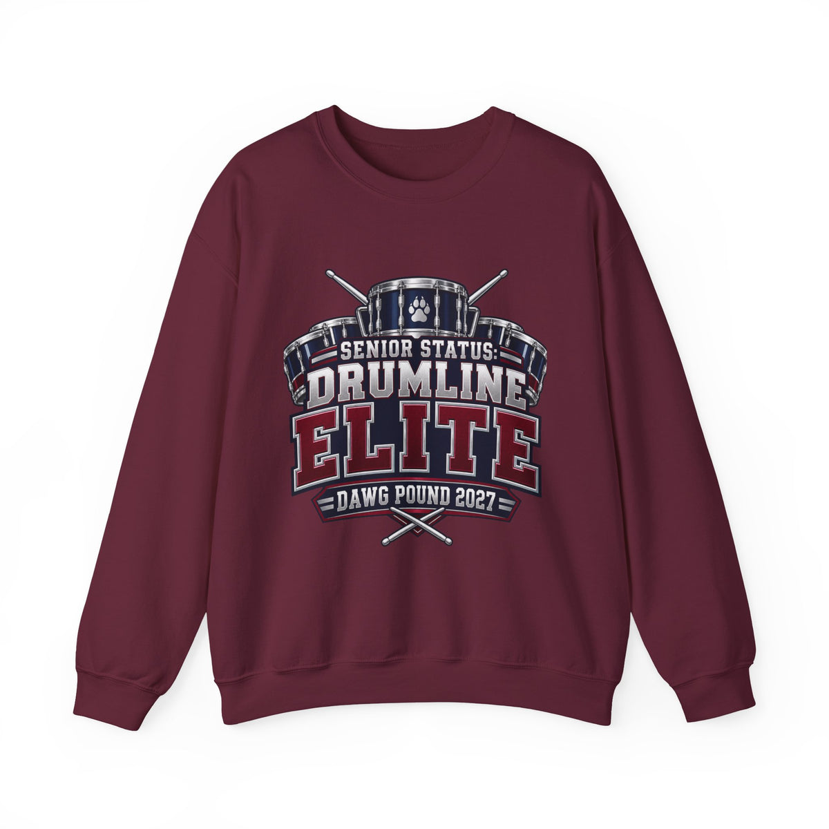 Drumline Elite Crewneck Sweatshirt — "Senior Status" Dawg Pound 2027