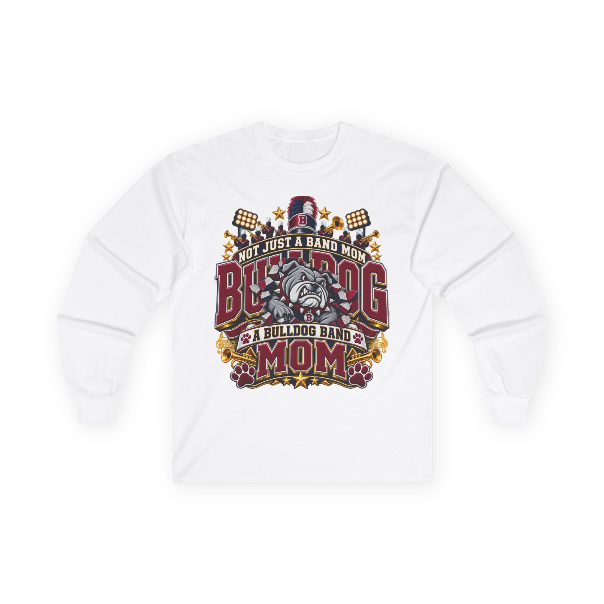 Bulldog Band Mom Long Sleeve Tee – “Not Just a Band Mom” Fan Shirt