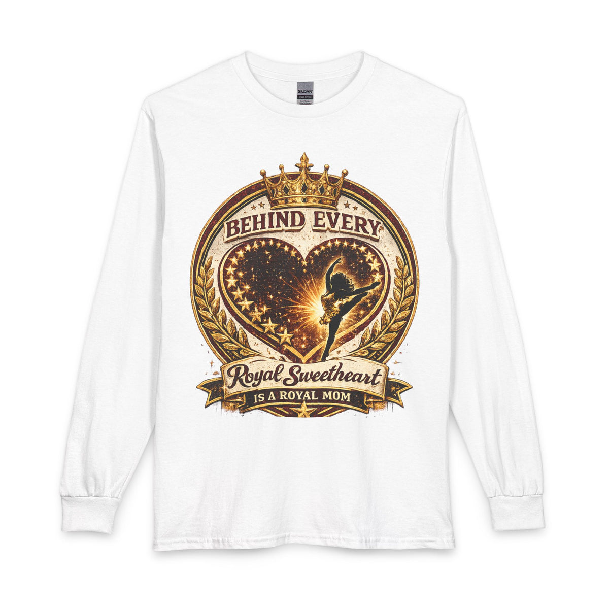 Royal Sweetheart Mom Long Sleeve Tee — "Behind Every Royal Sweetheart is a Royal Mom"